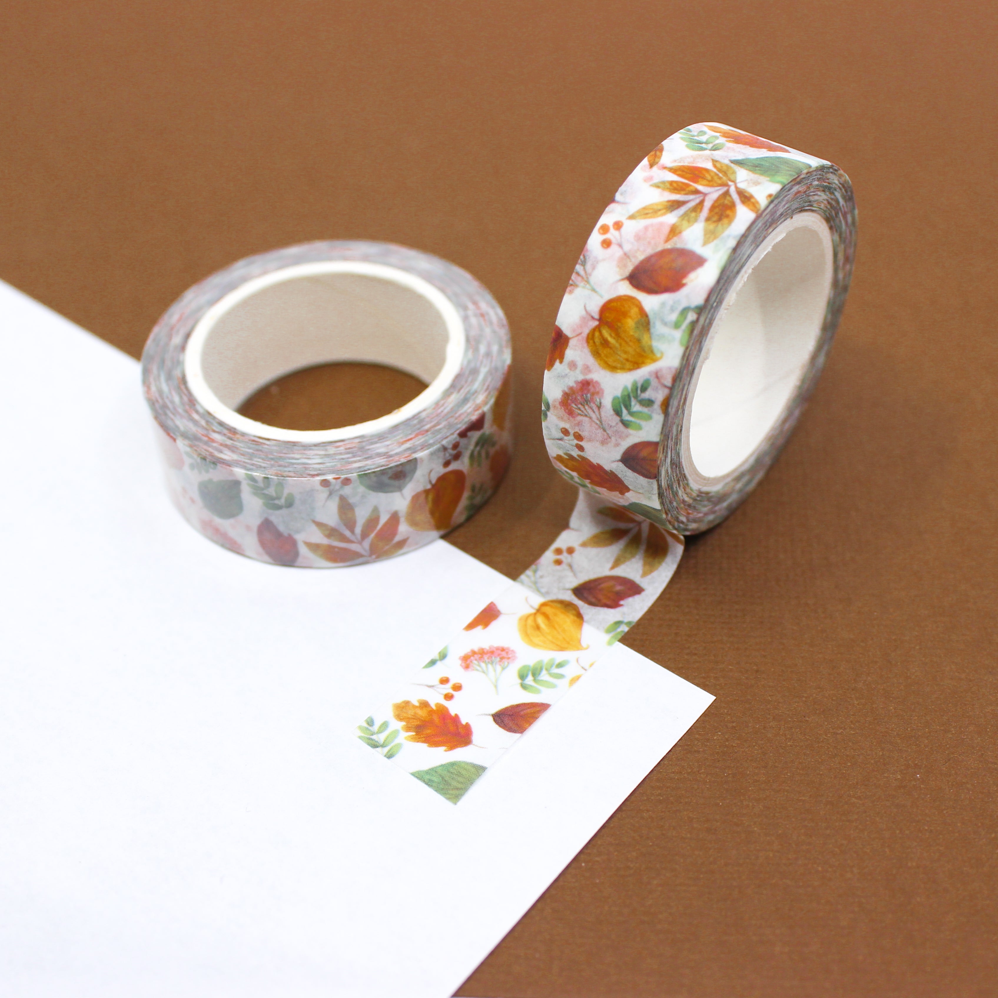 This is a fall thanksgiving leaves pattern washi tape from BBB Supplies Craft Shop
