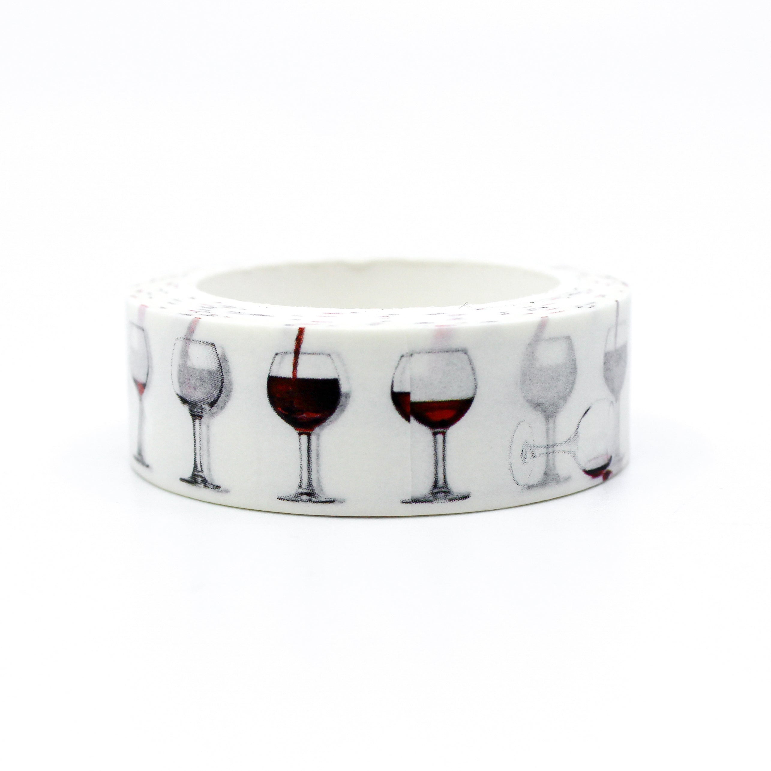 This is a view of cute wine glass washi tape from BBB Supplies Craft Shop