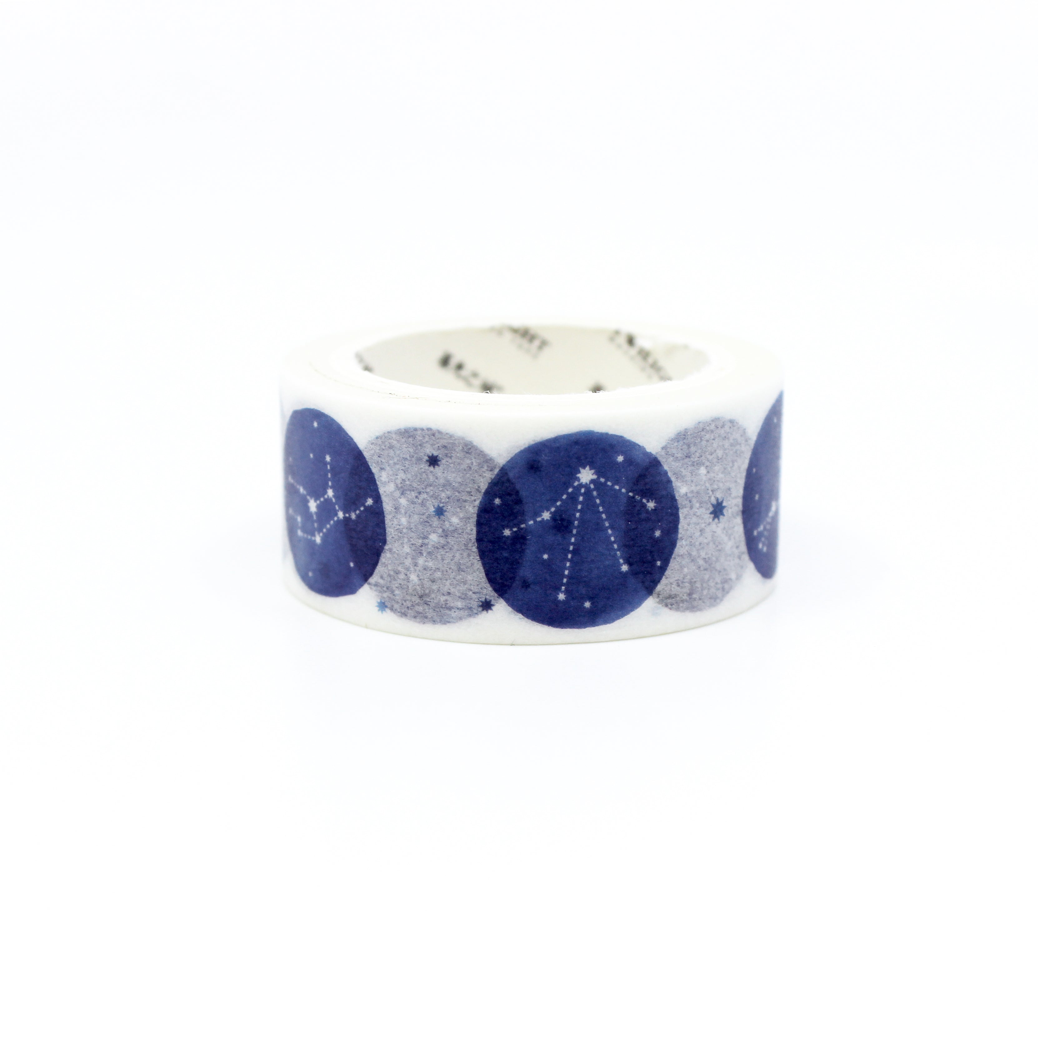 This is a view cute pattern of blue constellation circle pattern washi tape from BBB Supplies Craft Shop
