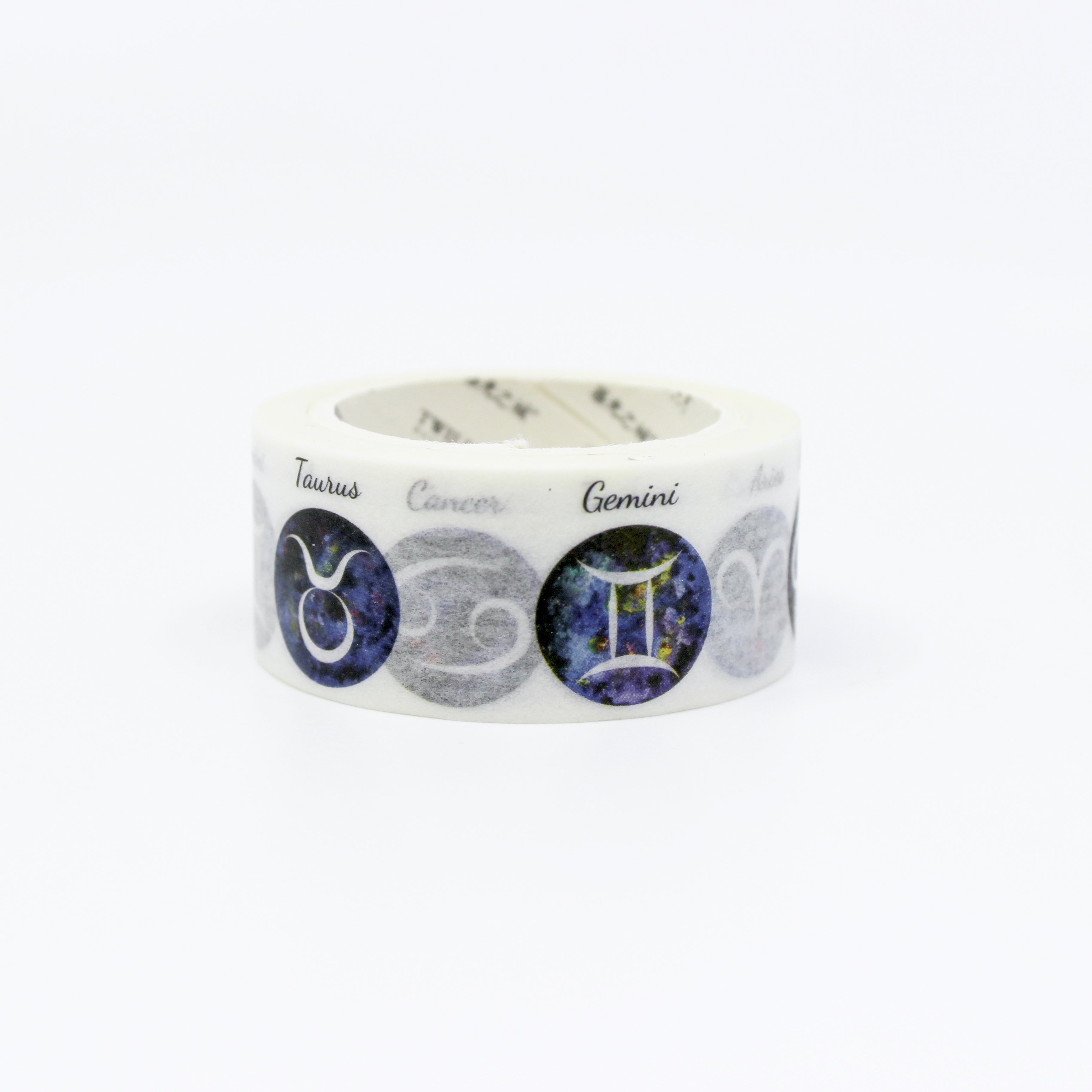 This is blue and white zodiac signs and symbols pattern washi tape from BBB Supplies Craft Shop