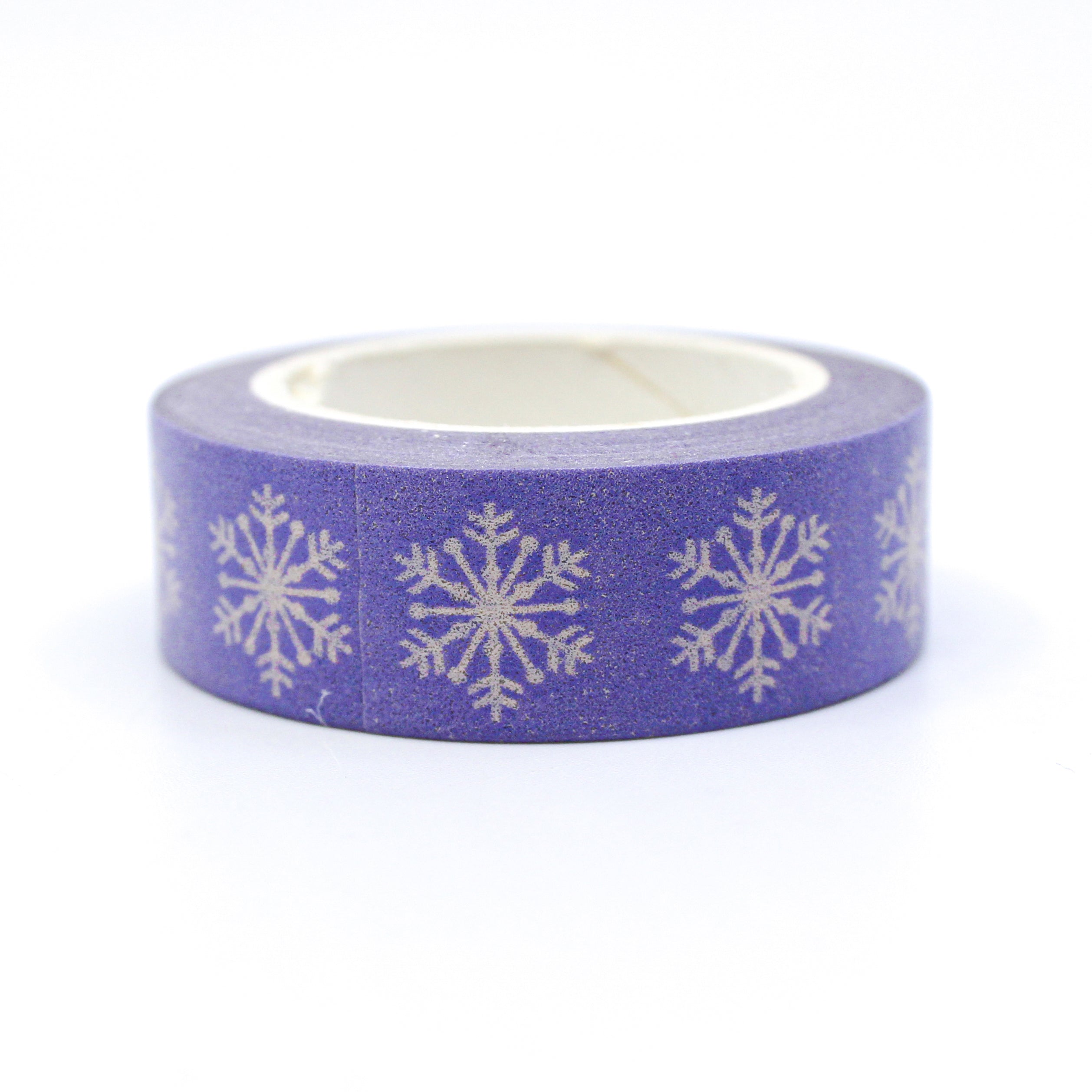 This photo is of our unique winter color of lavender purple snowflake, if you are looking for an option that is not traditional red and green for your Christmas projects. This tape is sold at BBB Supplies Craft Shop.