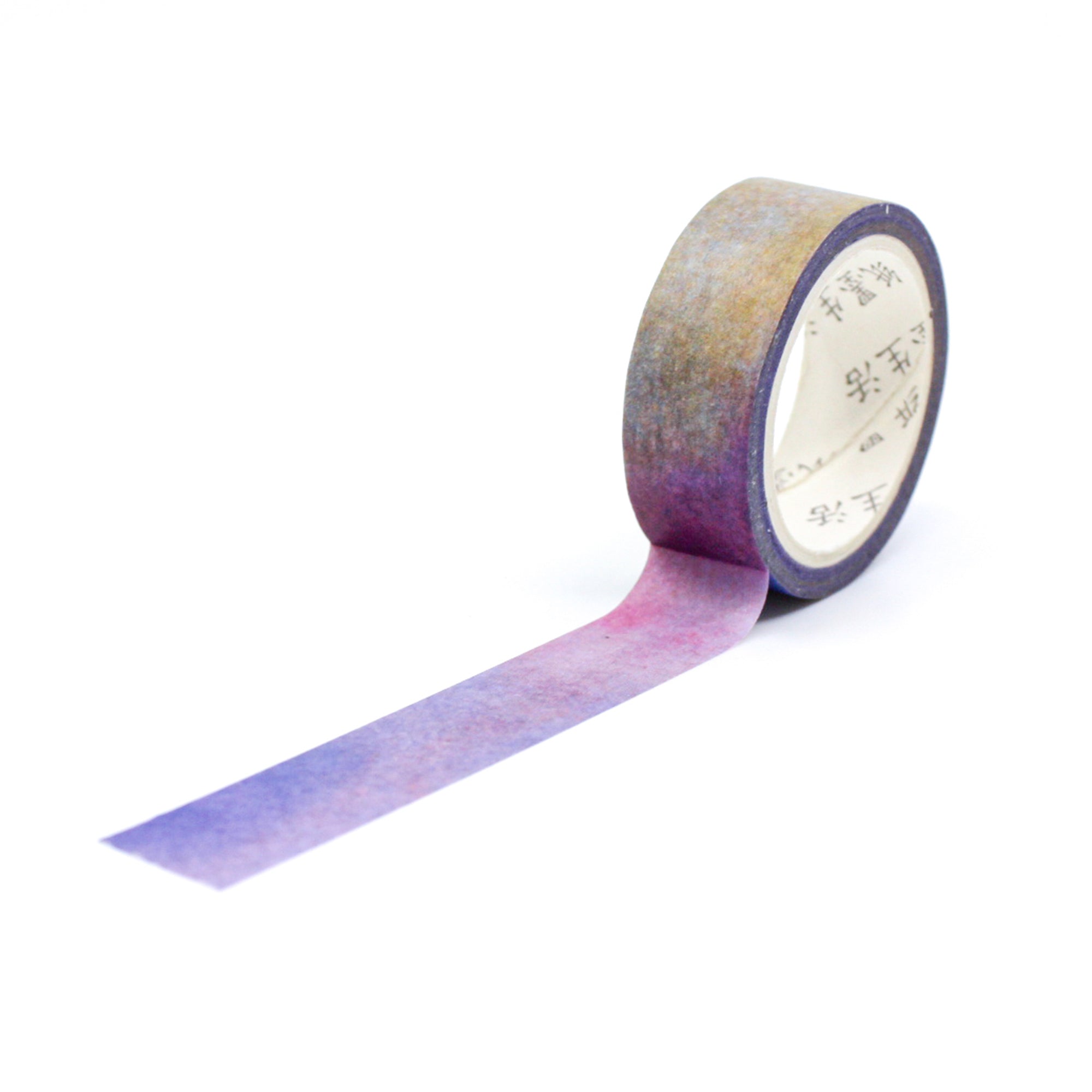This ombre of purple, yellow and pink watercolor washi tape is the perfect addition to your washi collection. The simplicity of the pattern is perfect for accenting and matching any project's theme while adding a beautiful and interesting pattern. This tape is sold at BBB Supplies Craft Shop.
