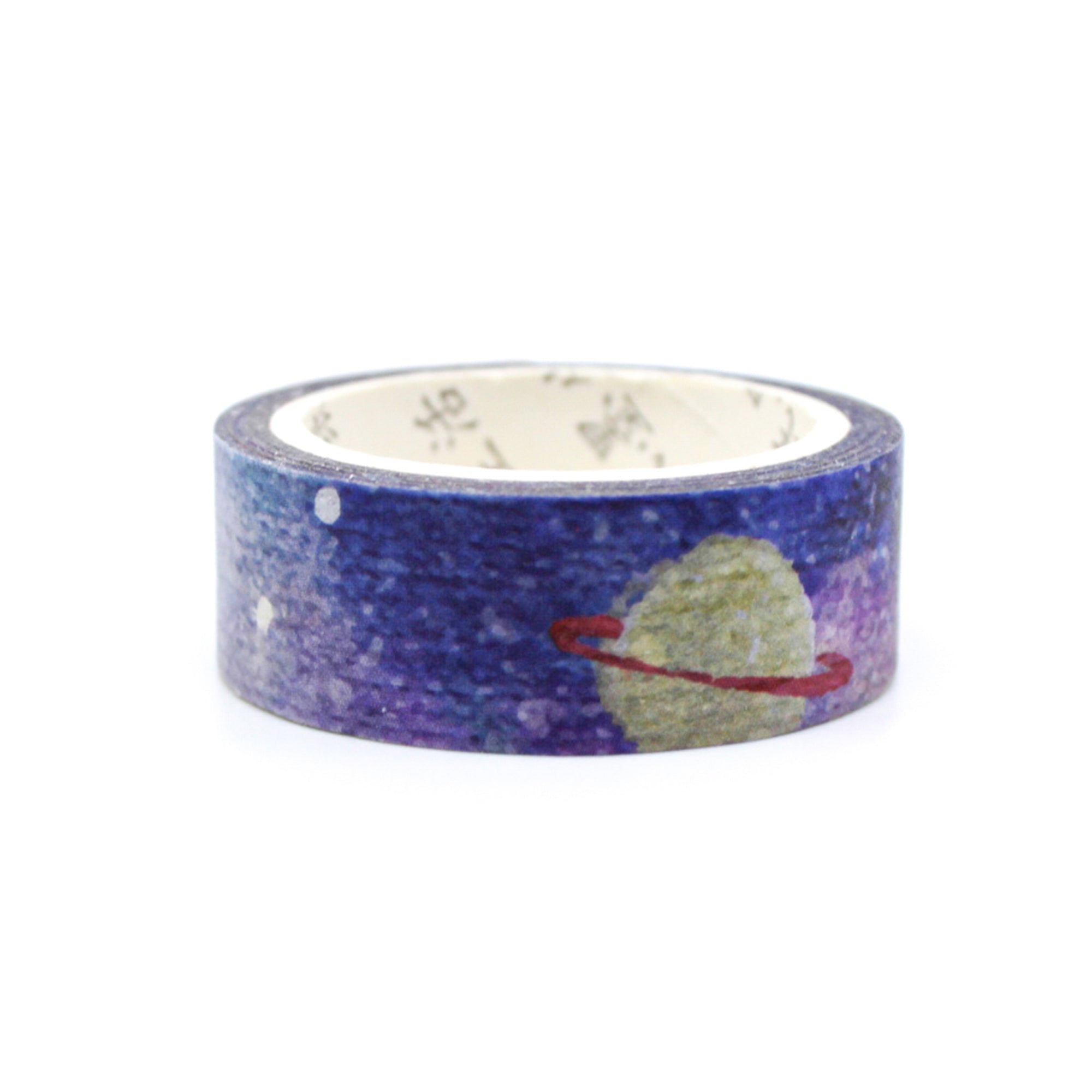 This Saturn outer space sky watercolor washi tape is the perfect addition to your washi collection. The simplicity of the pattern is perfect for accenting and matching any project's theme while adding a beautiful and interesting pattern. This tape is sold at BBB Supplies Craft Shop.