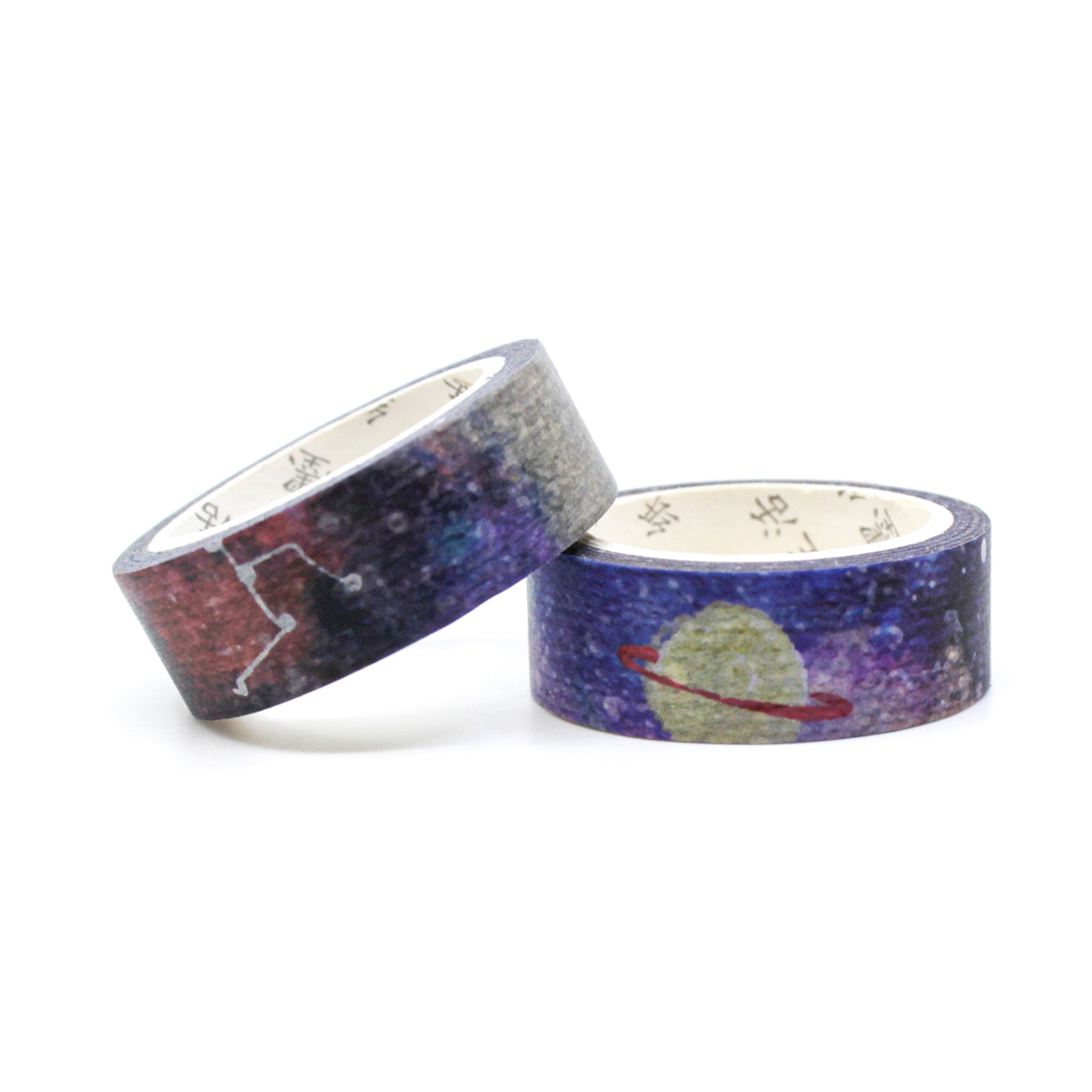 This Saturn outer space sky watercolor washi tape is the perfect addition to your washi collection. The simplicity of the pattern is perfect for accenting and matching any project's theme while adding a beautiful and interesting pattern. This tape is sold at BBB Supplies Craft Shop.