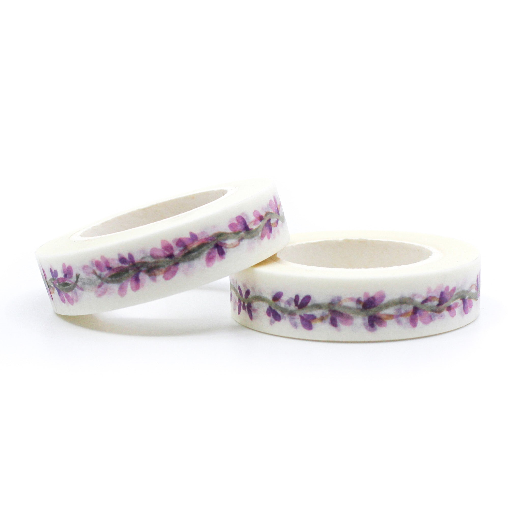 This decorative pretty purple floral thin tape is perfect for your journaling and planner needs. This pretty flower tape is from BBB Supplies Craft Shop.