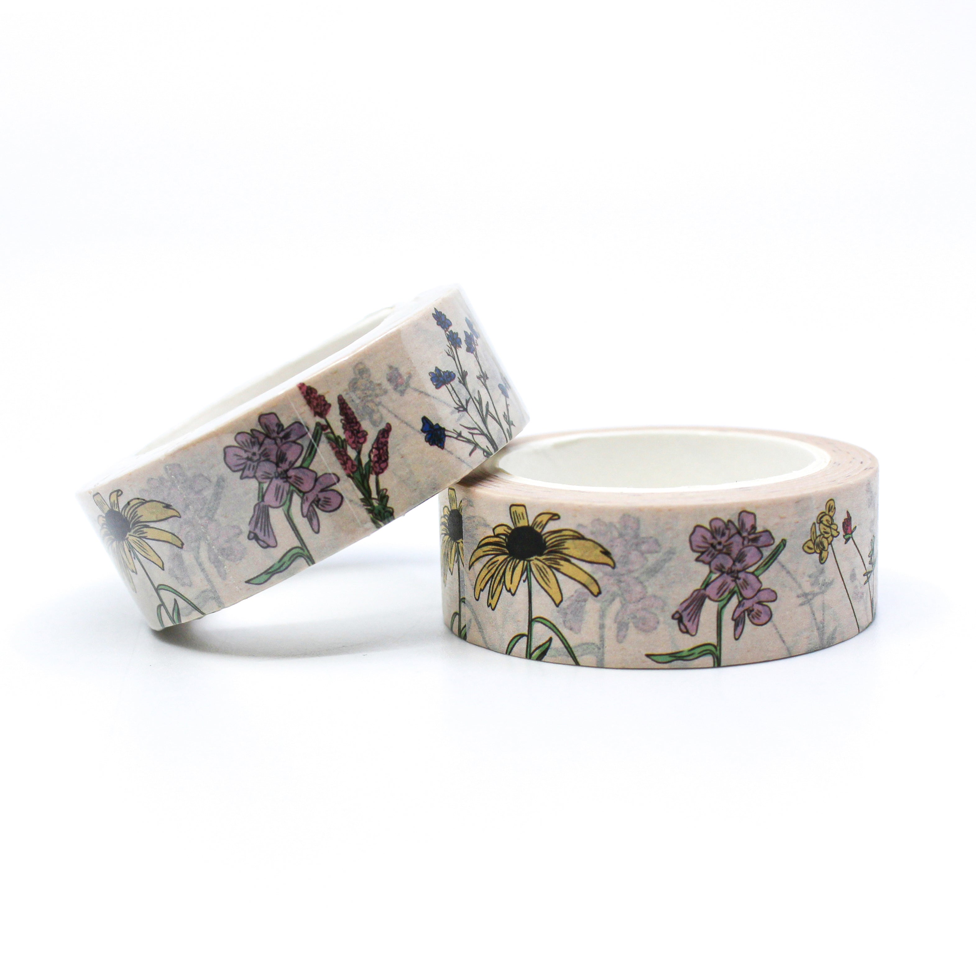 This is a classic botanical flowers for Journal Supplies, Scrapbooking washi tapes from BBB Supplies Craft Shop