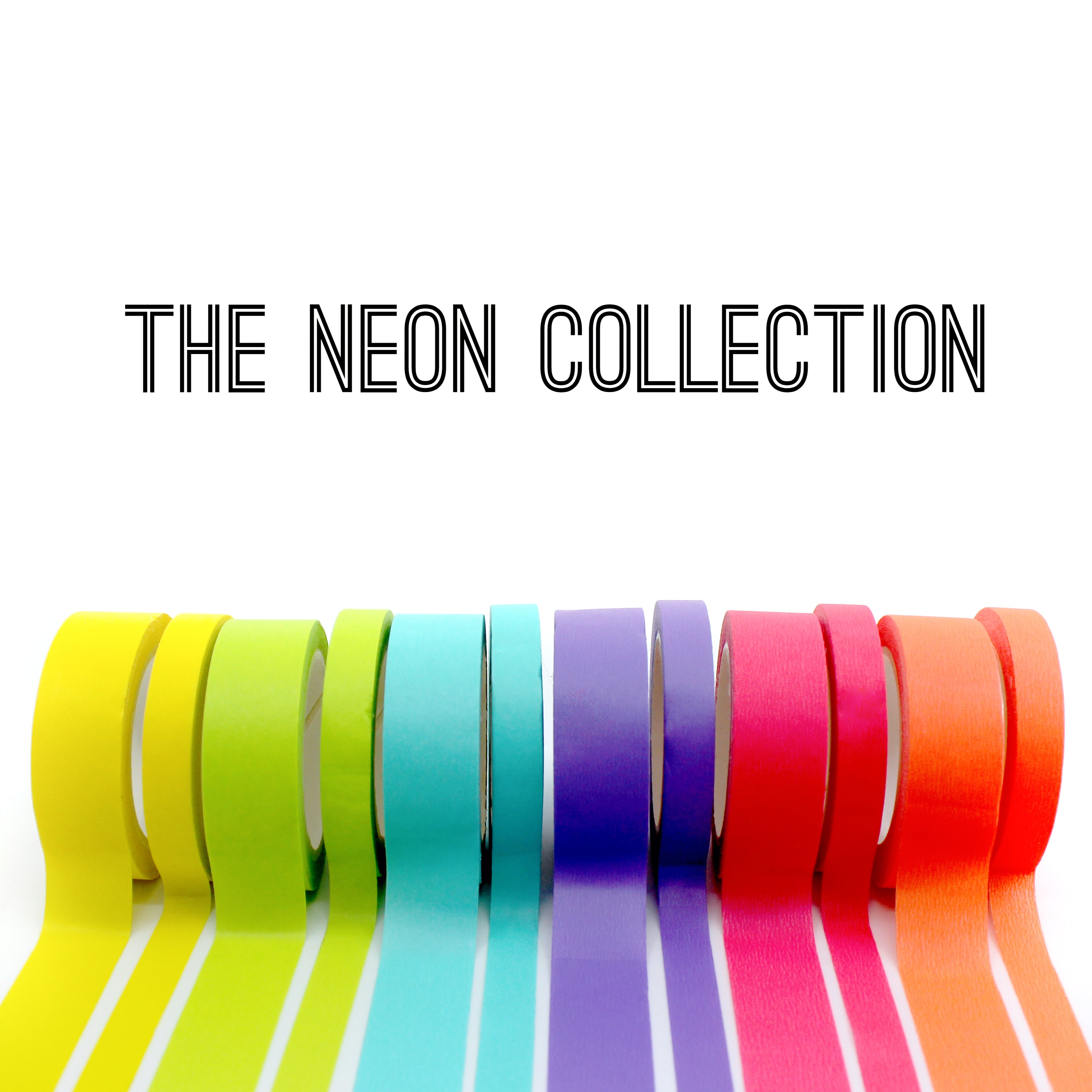 This neon blue washi tape is vibrant and fun. This washi tape is part of our solid neon thick-thin matching duo washi collection. Find the perfect color for any project in BBB Supplies' thick-thin solids collection from neon to neutral to pastel and more.