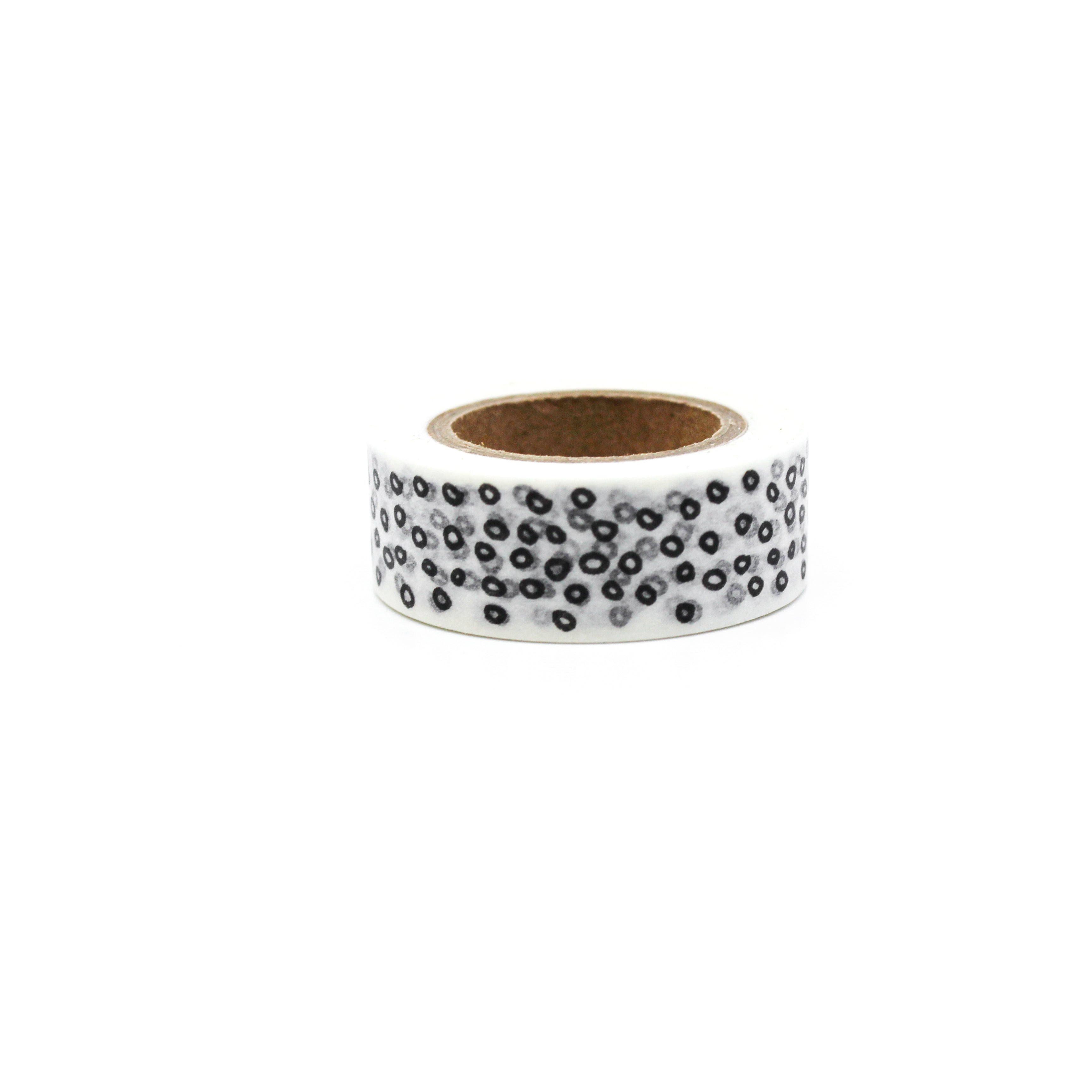 This is a black and white spots of leopard prints pattern washi tape from BBB Supplies Craft Shop