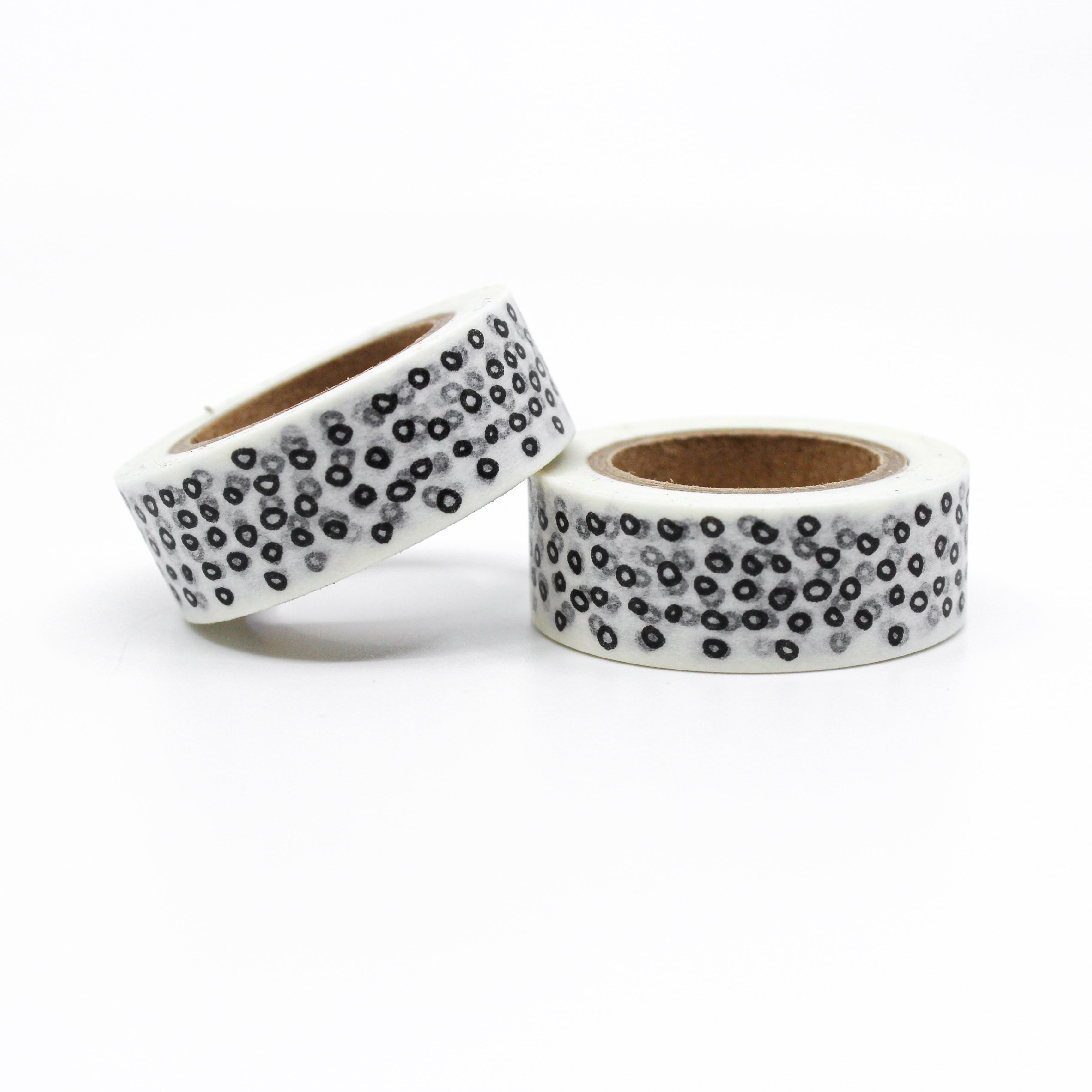 This is a graphic of black and white spots of leopard animal prints pattern for Journal Supplies, Scrapbooking washi tapes from BBB Supplies Craft Shop