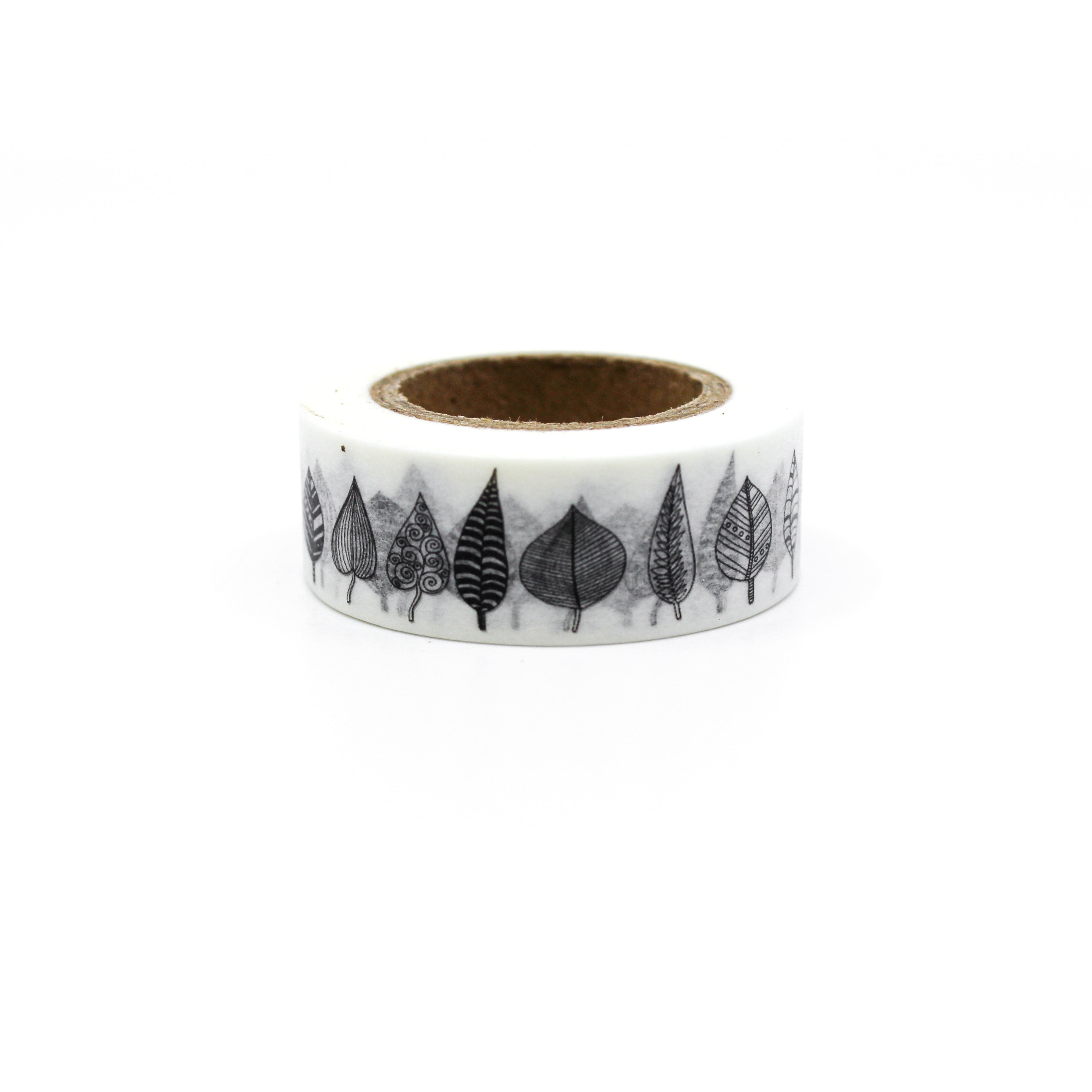 This is a black and white autumn leaves washi tape from BBB Supplies Craft Shop