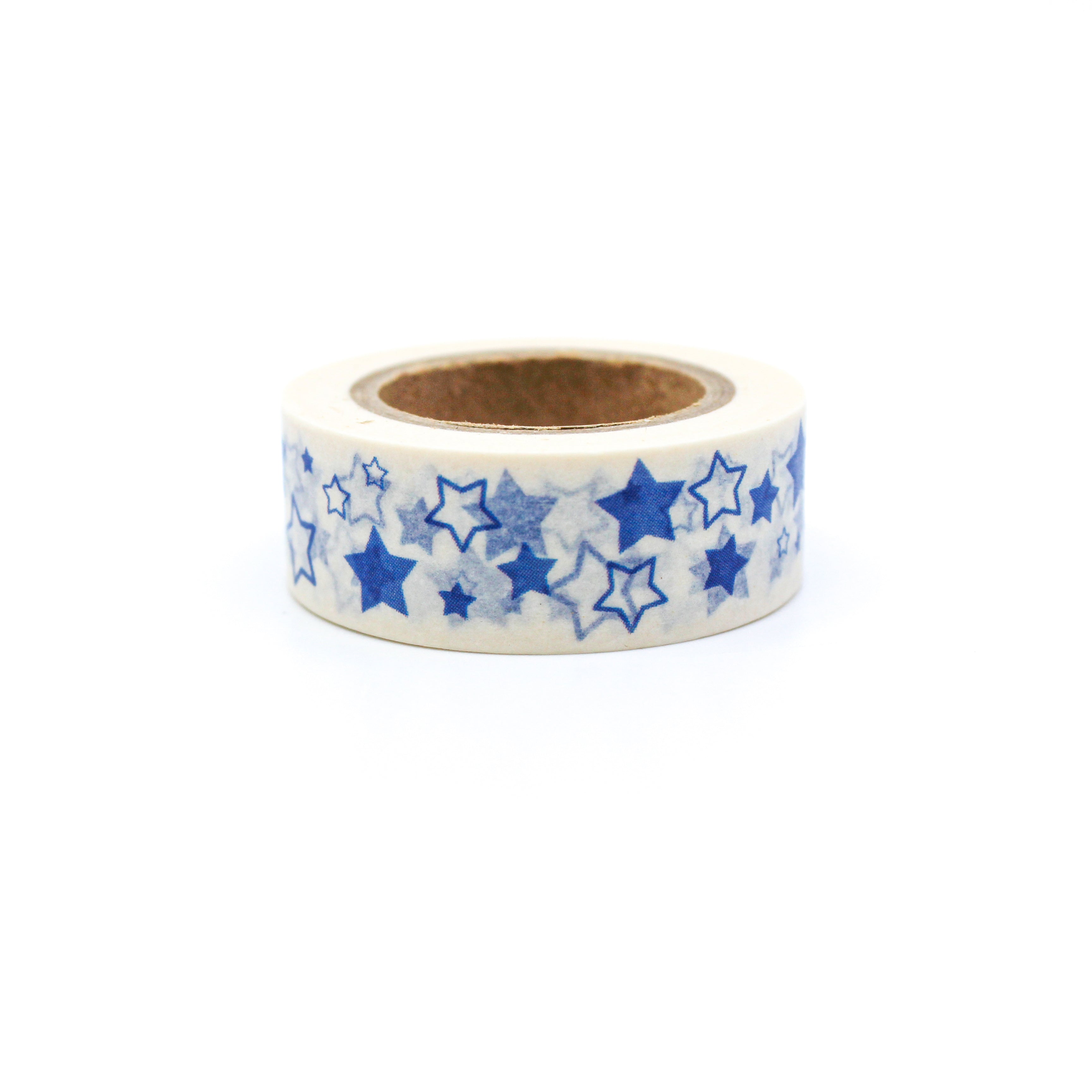 This is an interstellar blue and white stars washi tape from BBB Supplies Craft Shop
