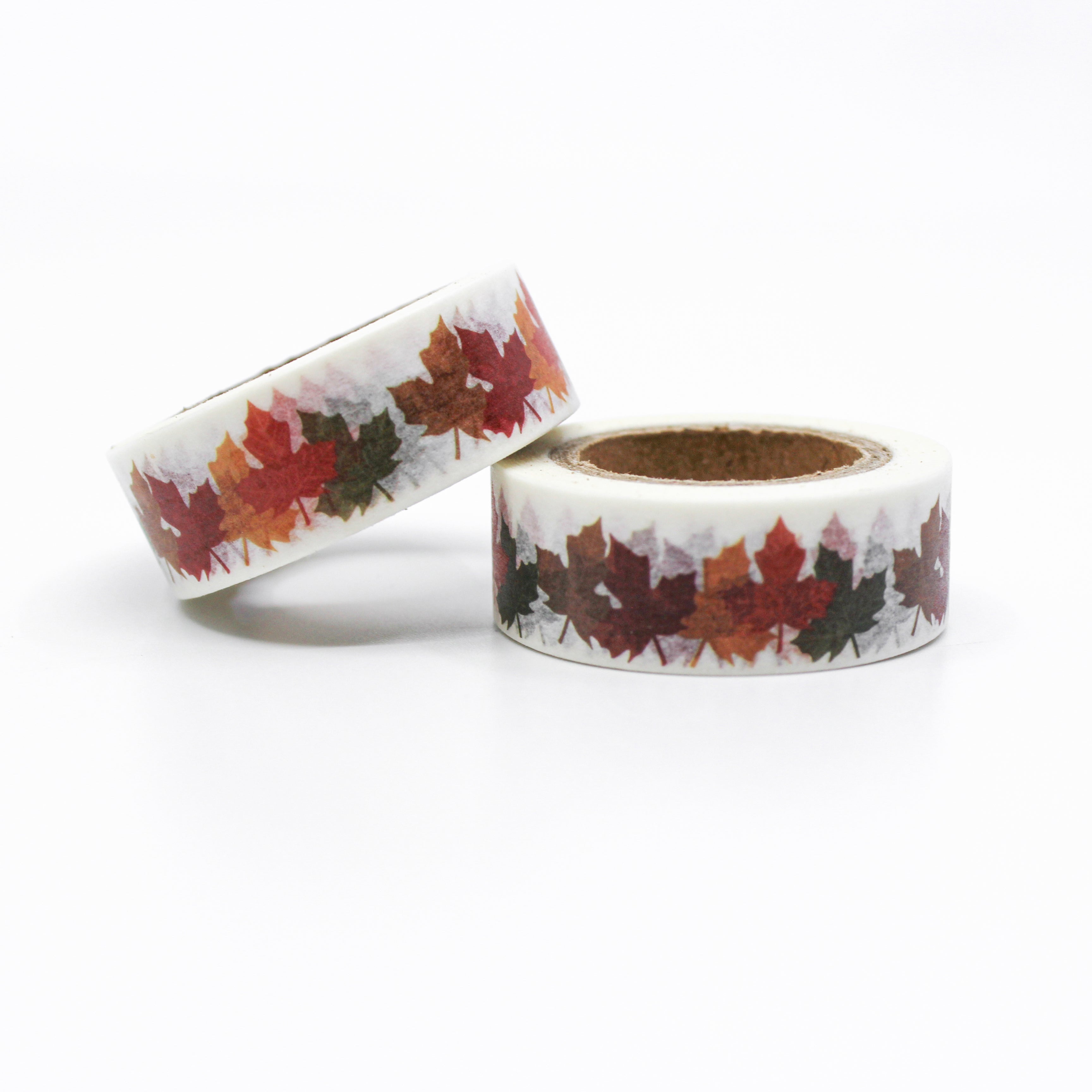 This is a cute fall-themed leaves pattern for Journal Supplies, Scrapbooking washi tapes from BBB Supplies Craft Shop