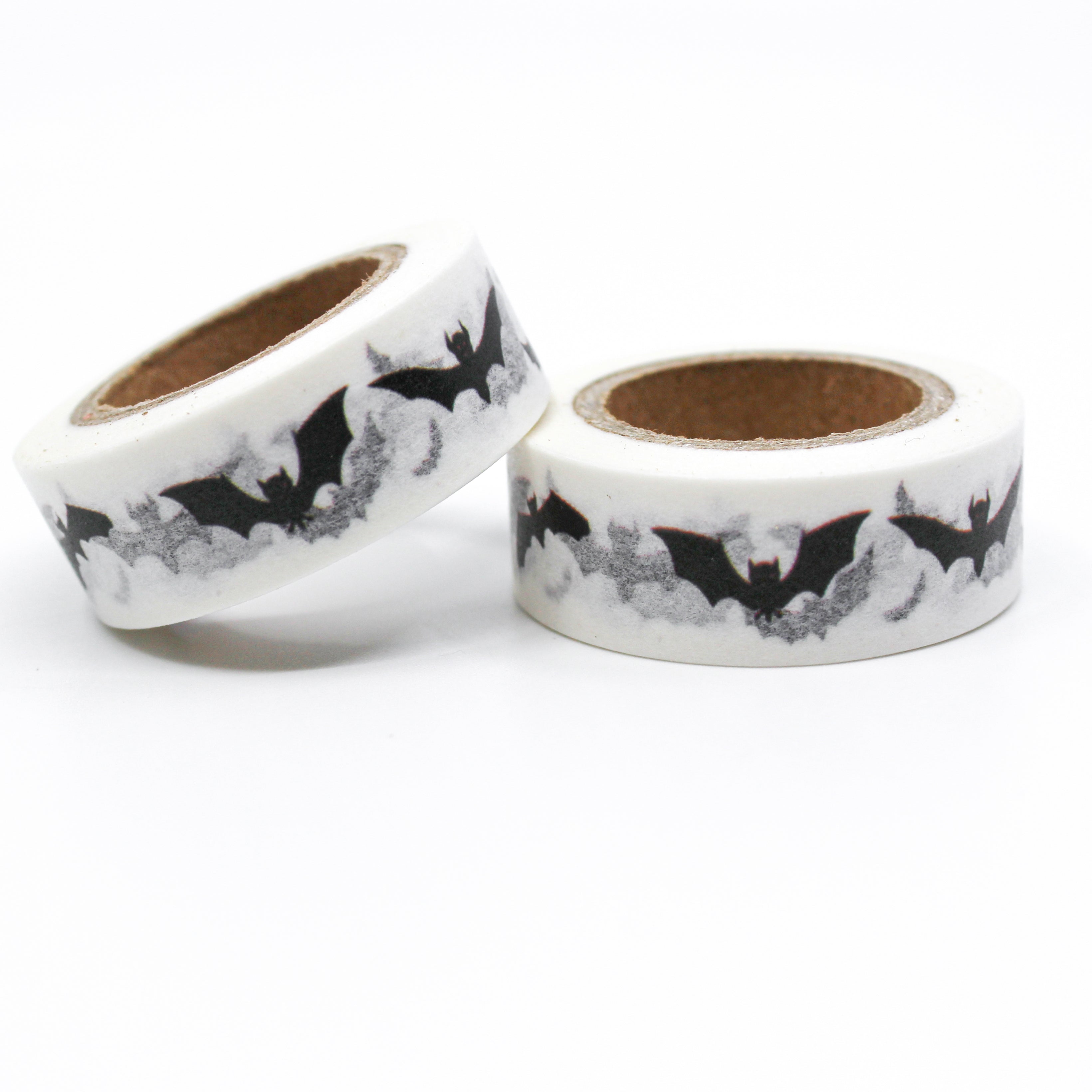 This is a cute black flying vampire bats pattern for Journal Supplies, Scrapbooking washi tapes from BBB Supplies Craft Shop