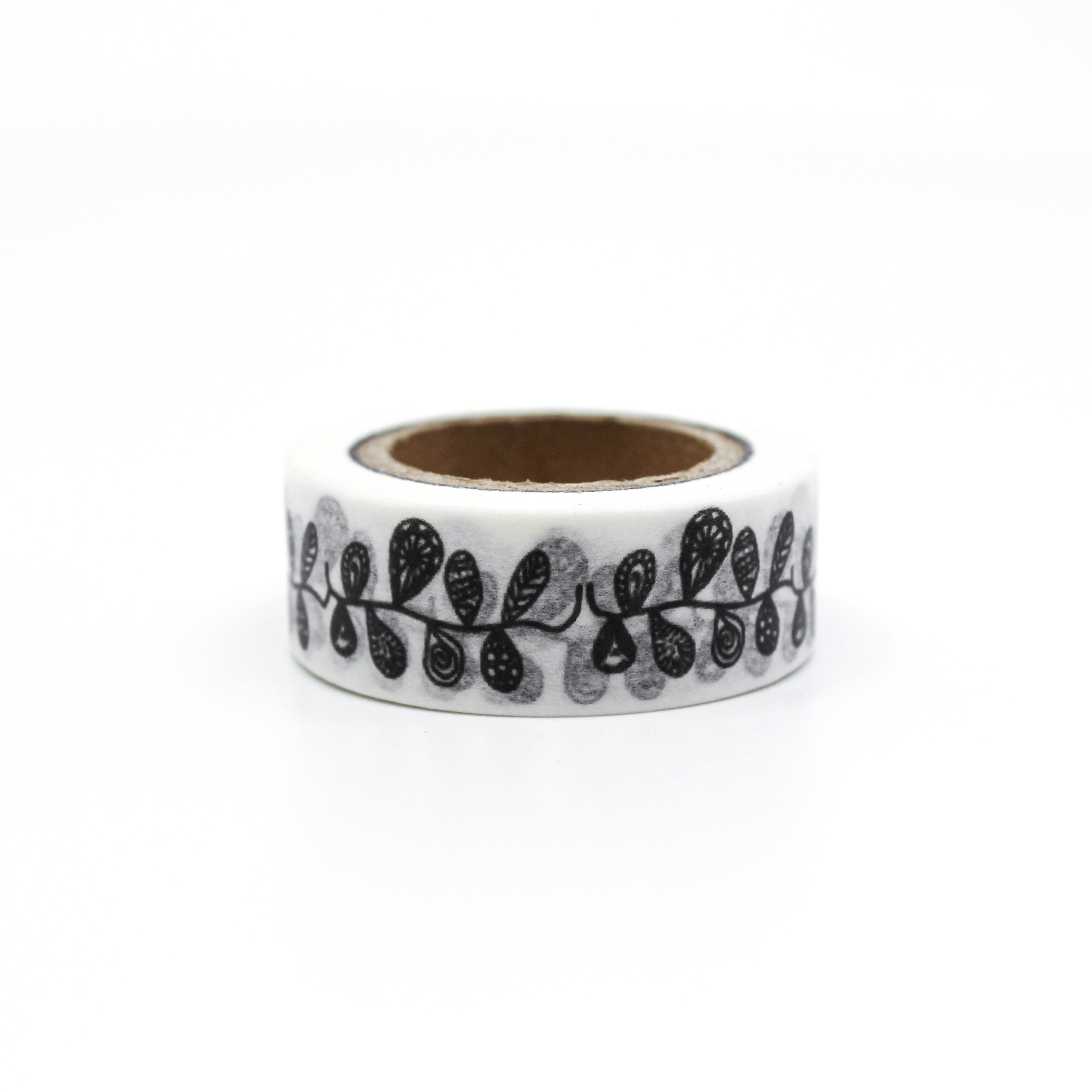 This is a black sketchy floral vines washi tape from BBB Supplies Craft Shop