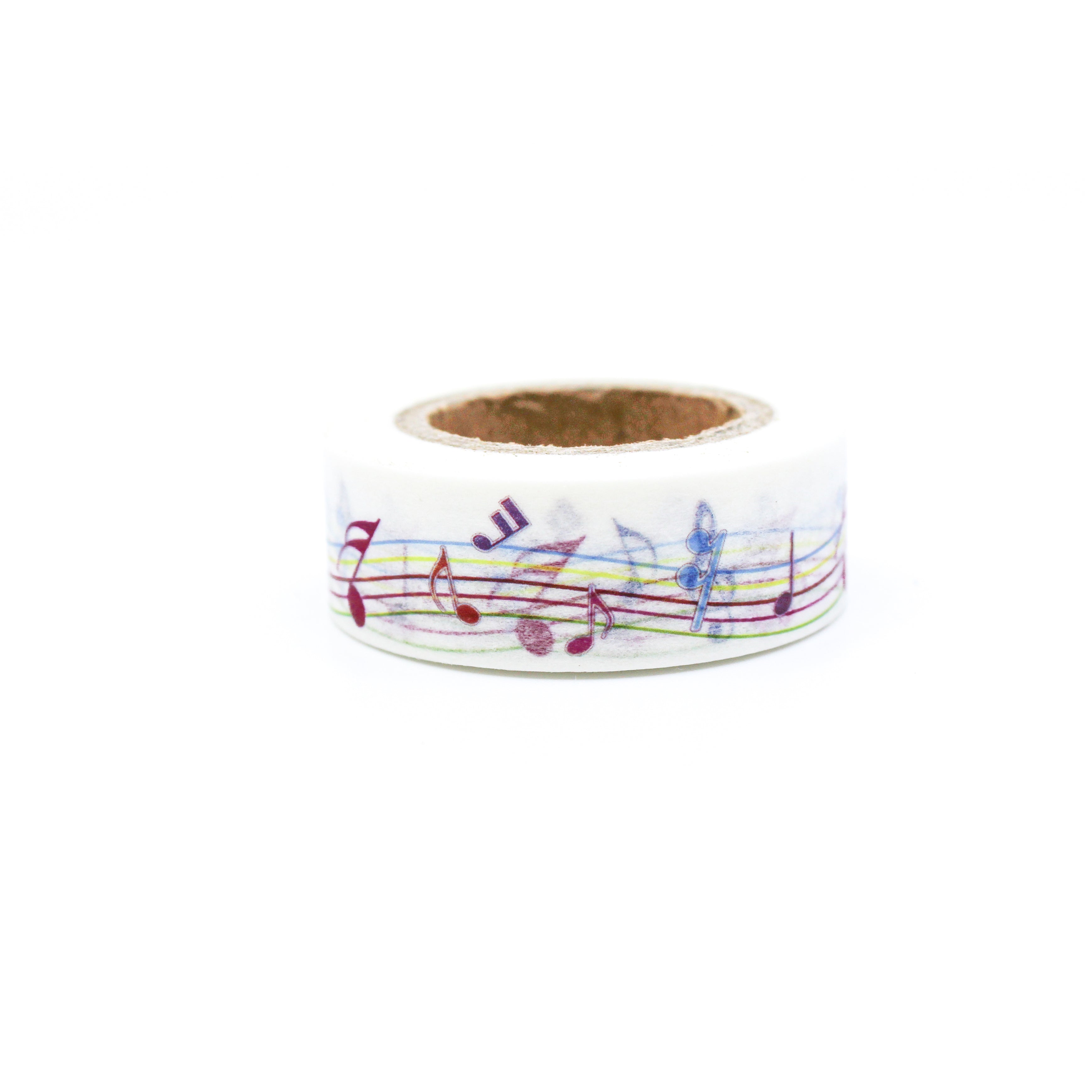 This is a colorful musical scales pattern with white background washi tape from BBB Supplies Craft Shop