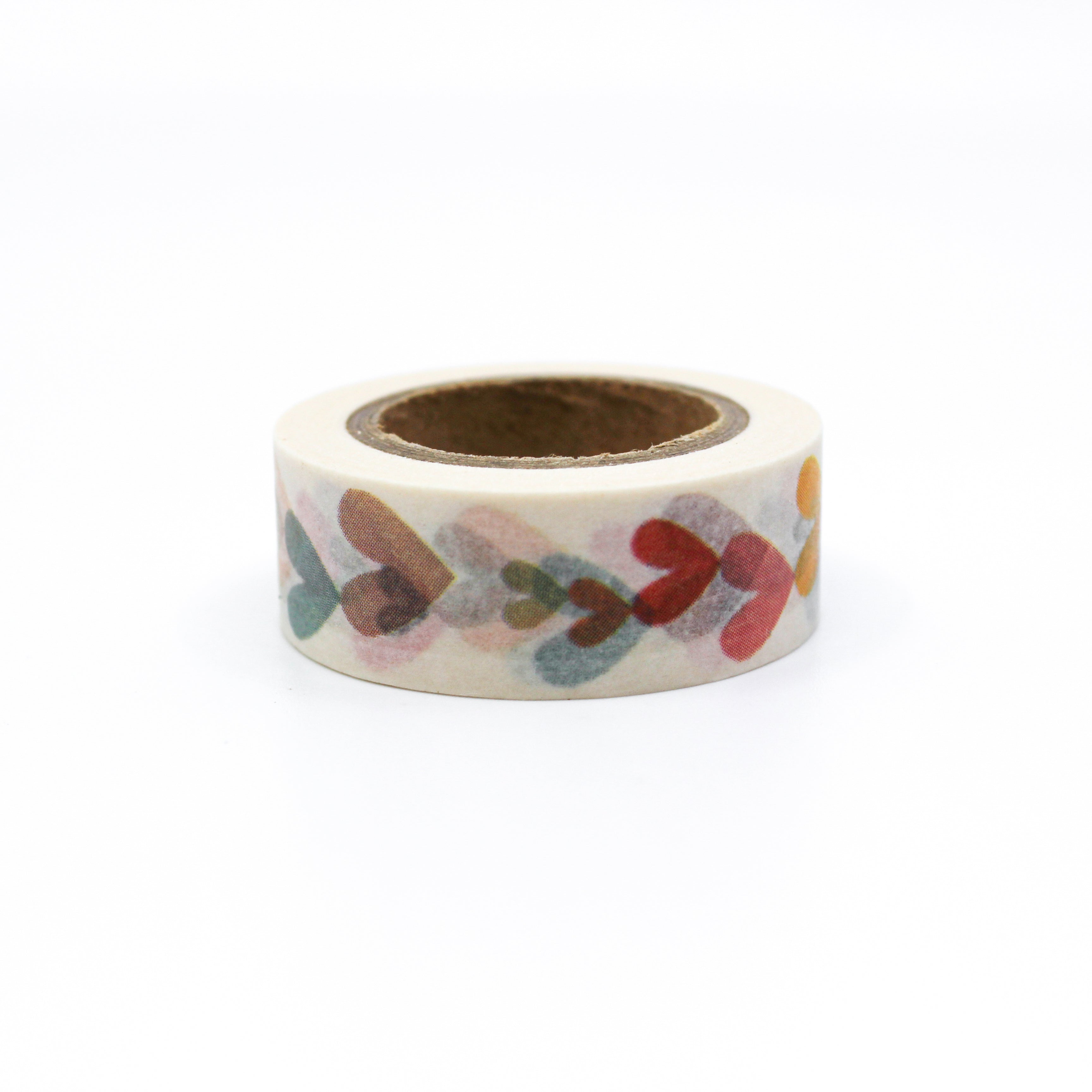 This is variety light color hearts with white background washi tape from BBB Supplies Craft Shop