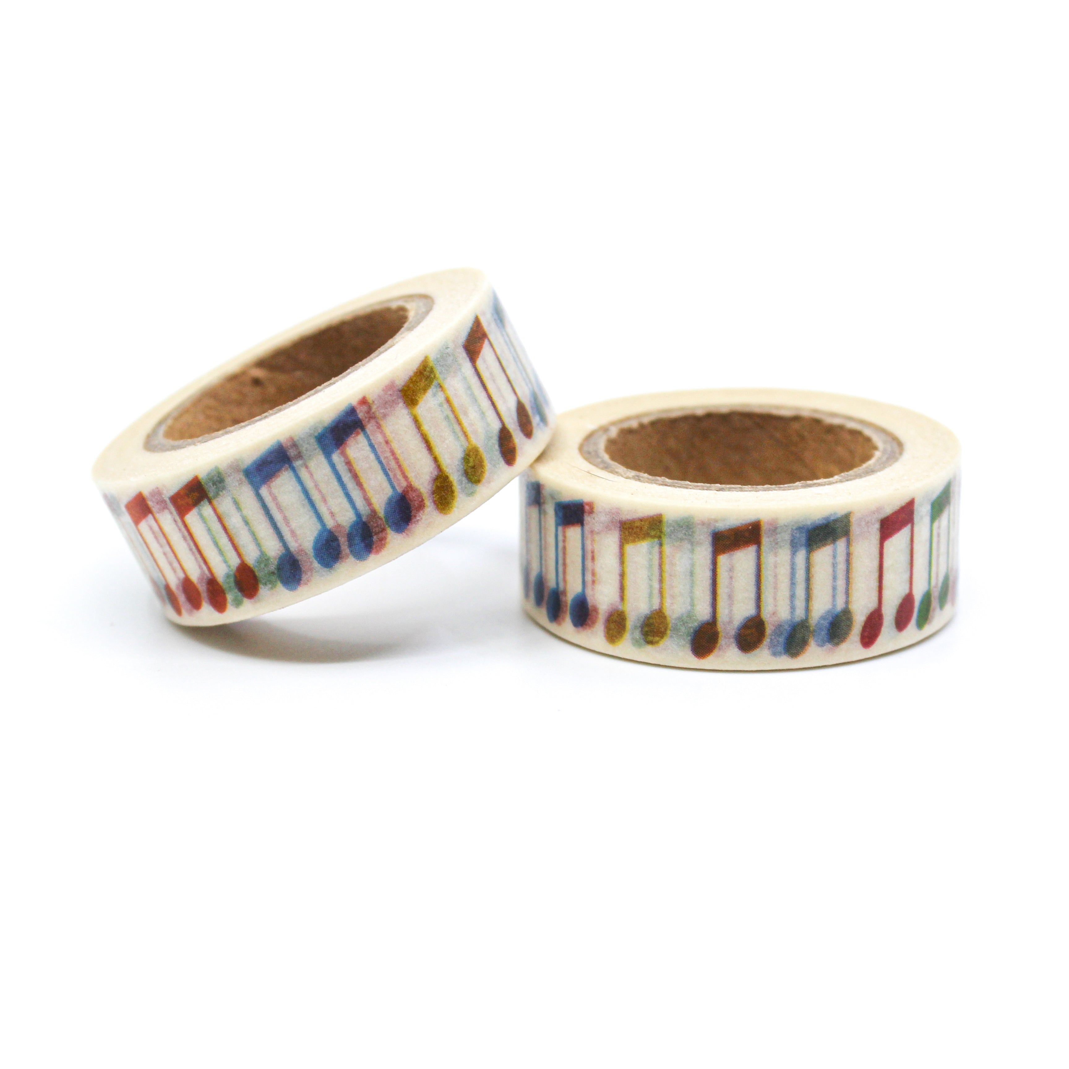 This is a multi color double eight notes for Journal Supplies, Scrapbooking washi tapes from BBB Supplies Craft Shop