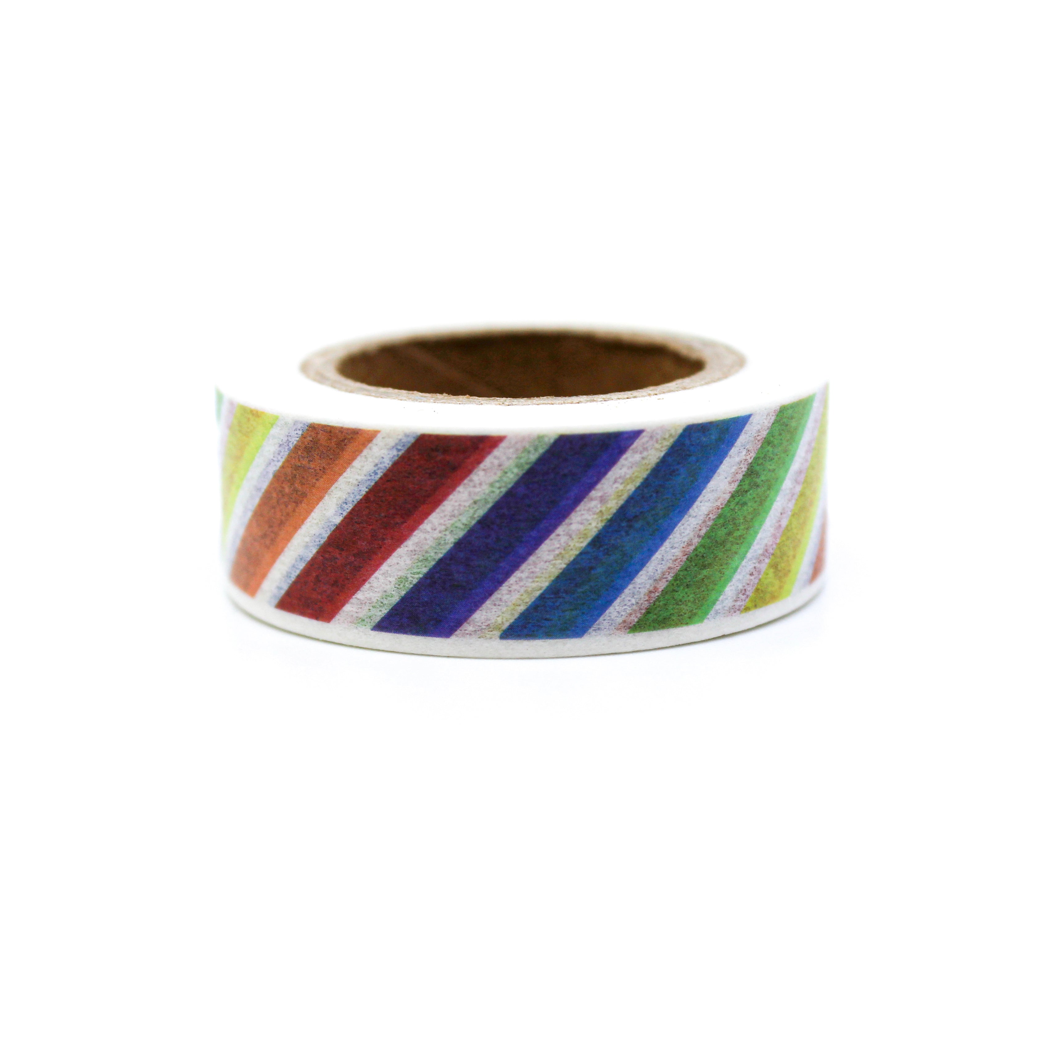 This is a variety color of diagonal stripes for Journal Supplies, Scrapbooking washi tapes from BBB Supplies Craft Shop