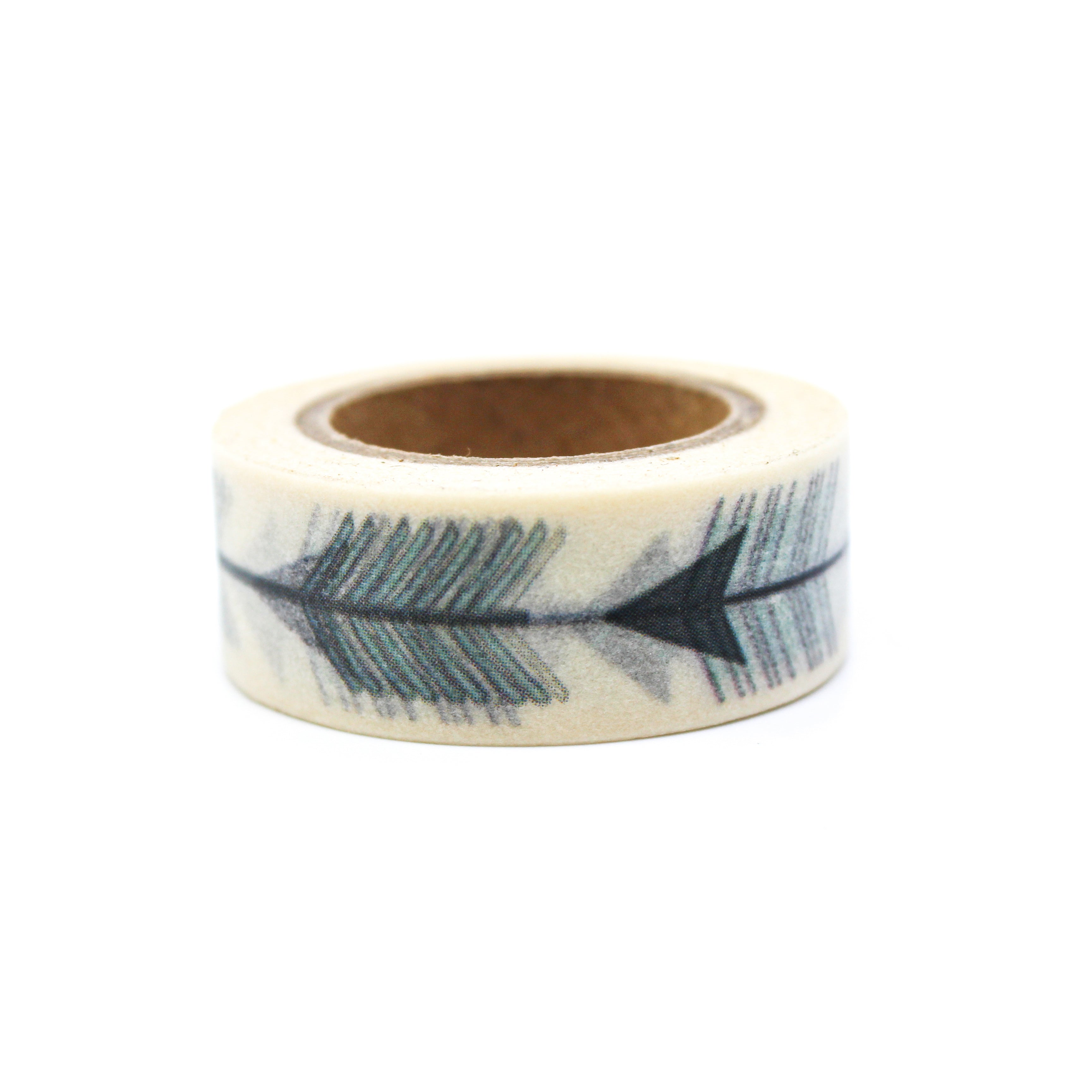 This is a cute arrow with feathers in a white background washi tape from BBB Supplies Craft Shop