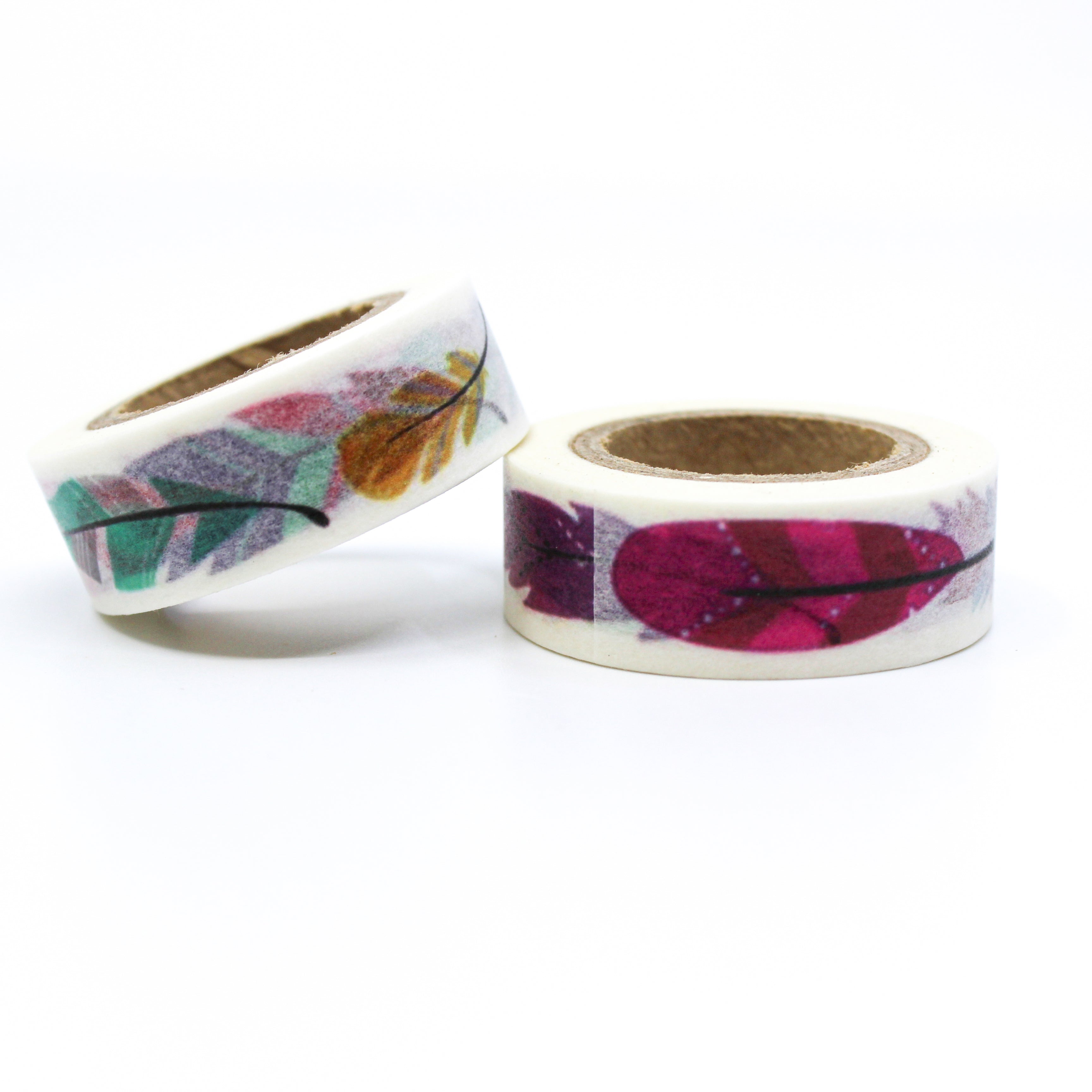This is a variety color of bird feathers pattern for Journal Supplies, Scrapbooking washi tapes from BBB Supplies Craft Shop