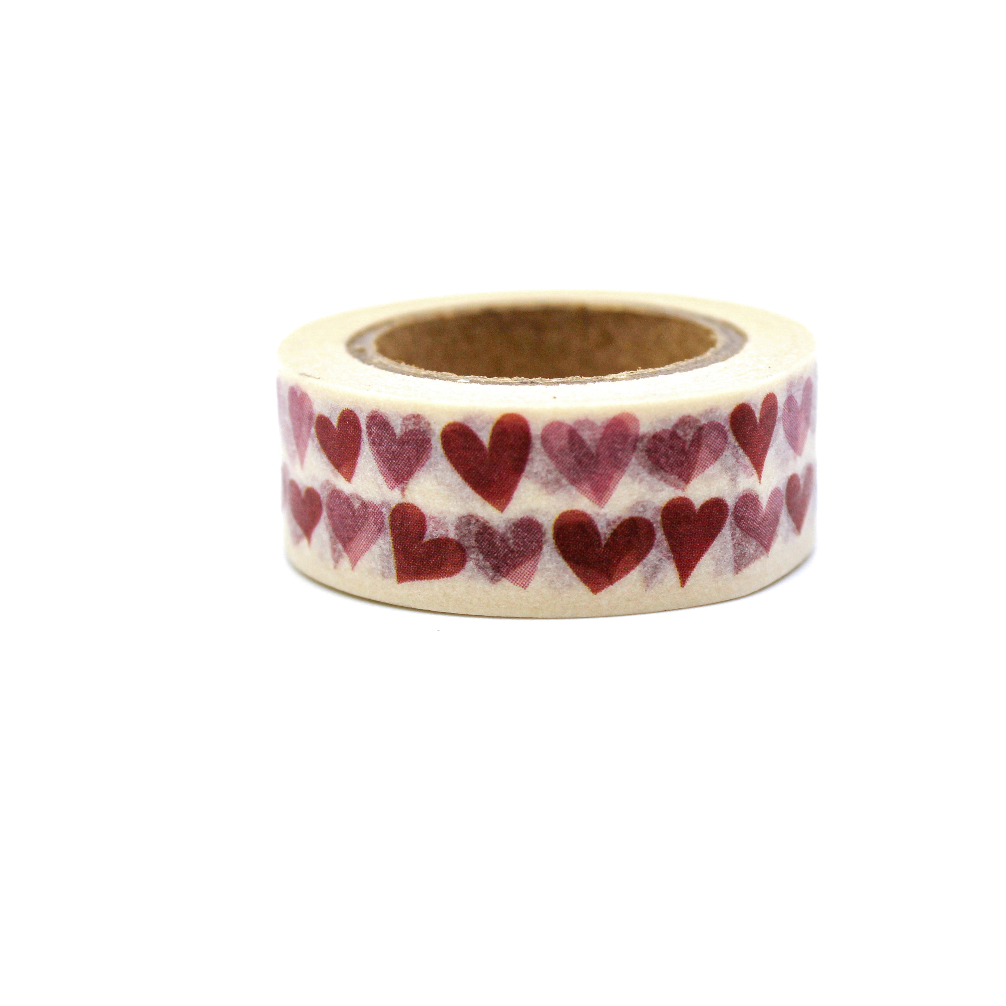 This is a cute two lined hearts in a white background washi tape from BBB Supplies Craft Shop