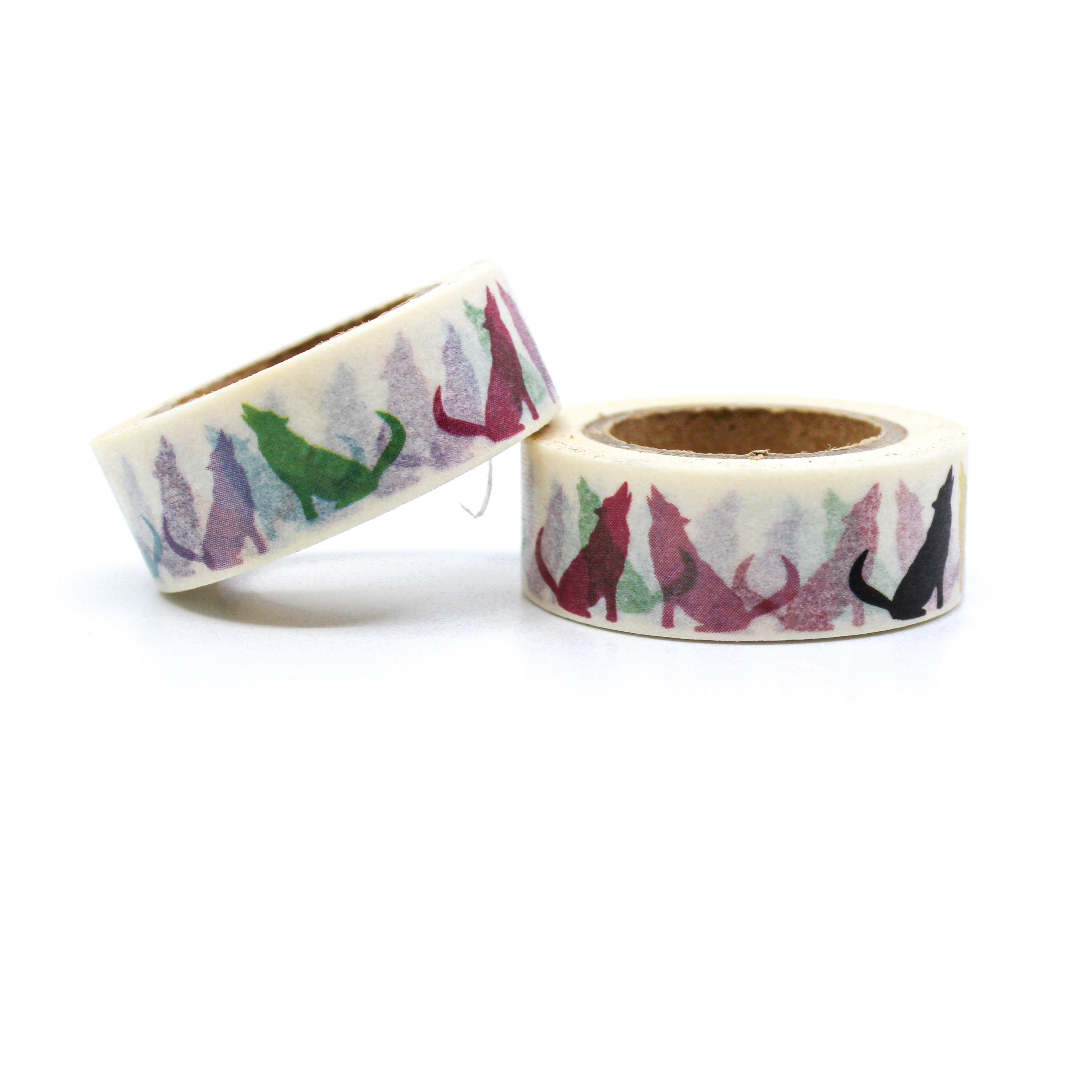 colorful Howling coyote washi tape from BBB Supplies Craft Shop