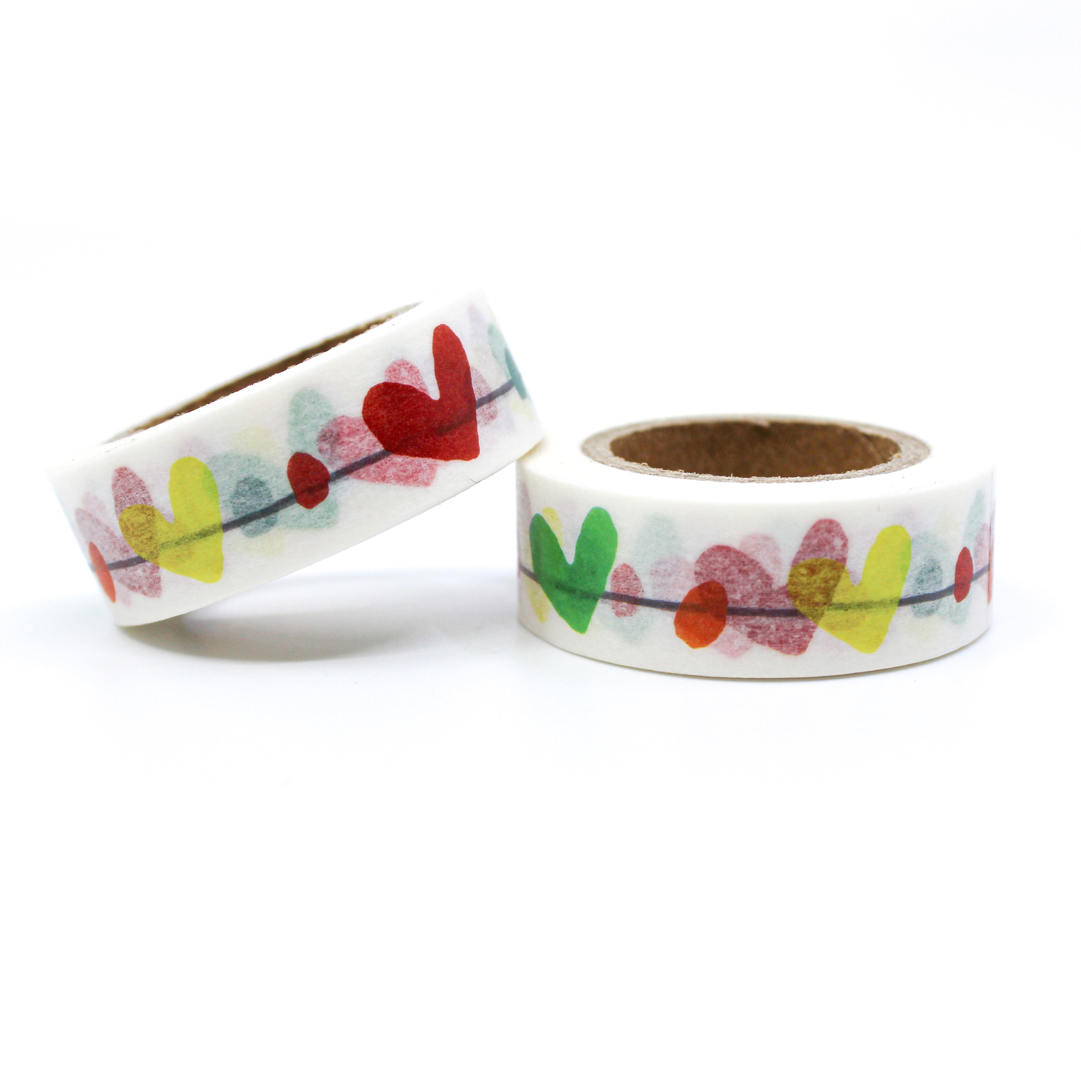 This is a cute colorful hearts on a string wire for Journal Supplies, Scrapbooking washi tapes from BBB Supplies Craft Shop