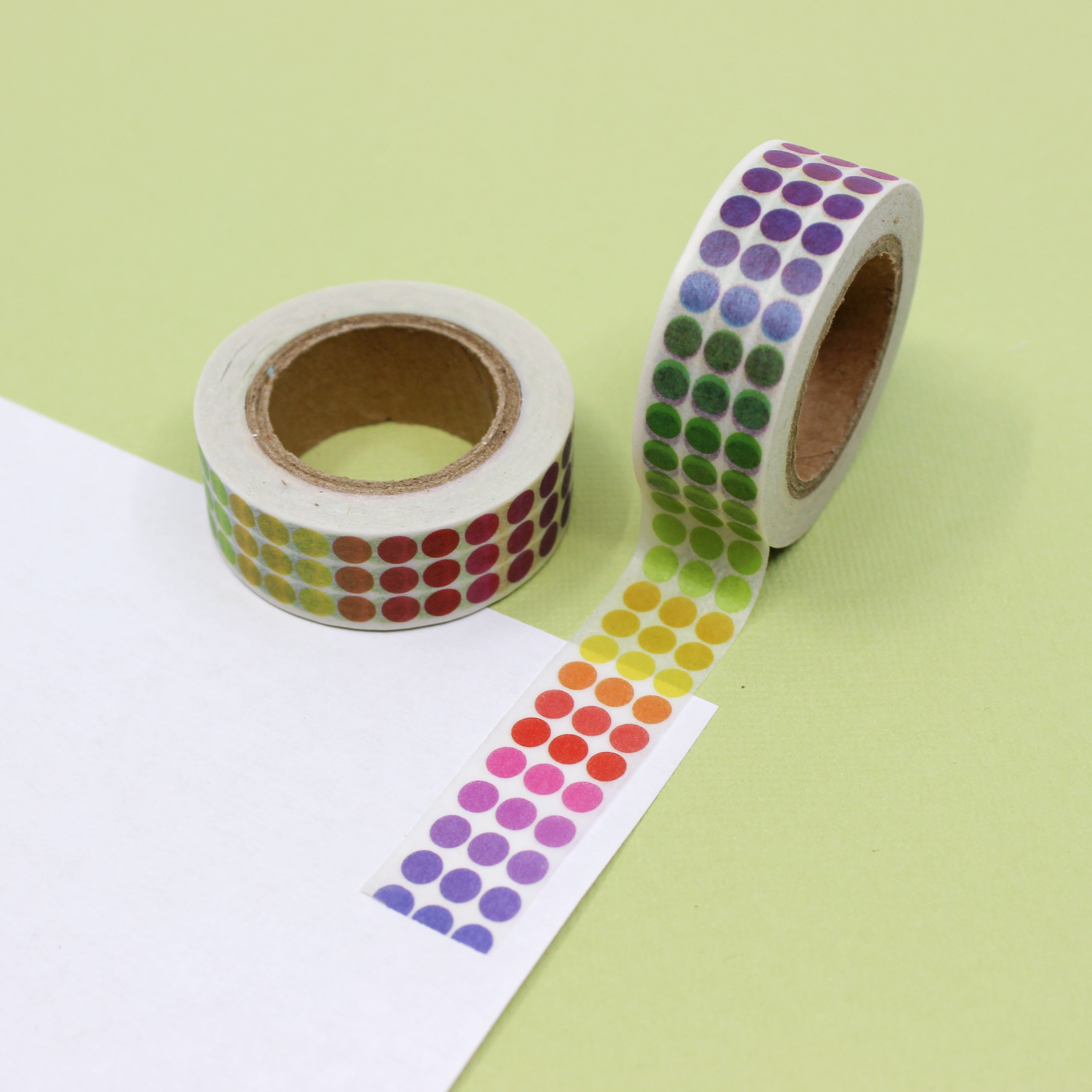 This is a multi color Ombre dots pattern Washi Tape from BBB Supplies Craft Shop