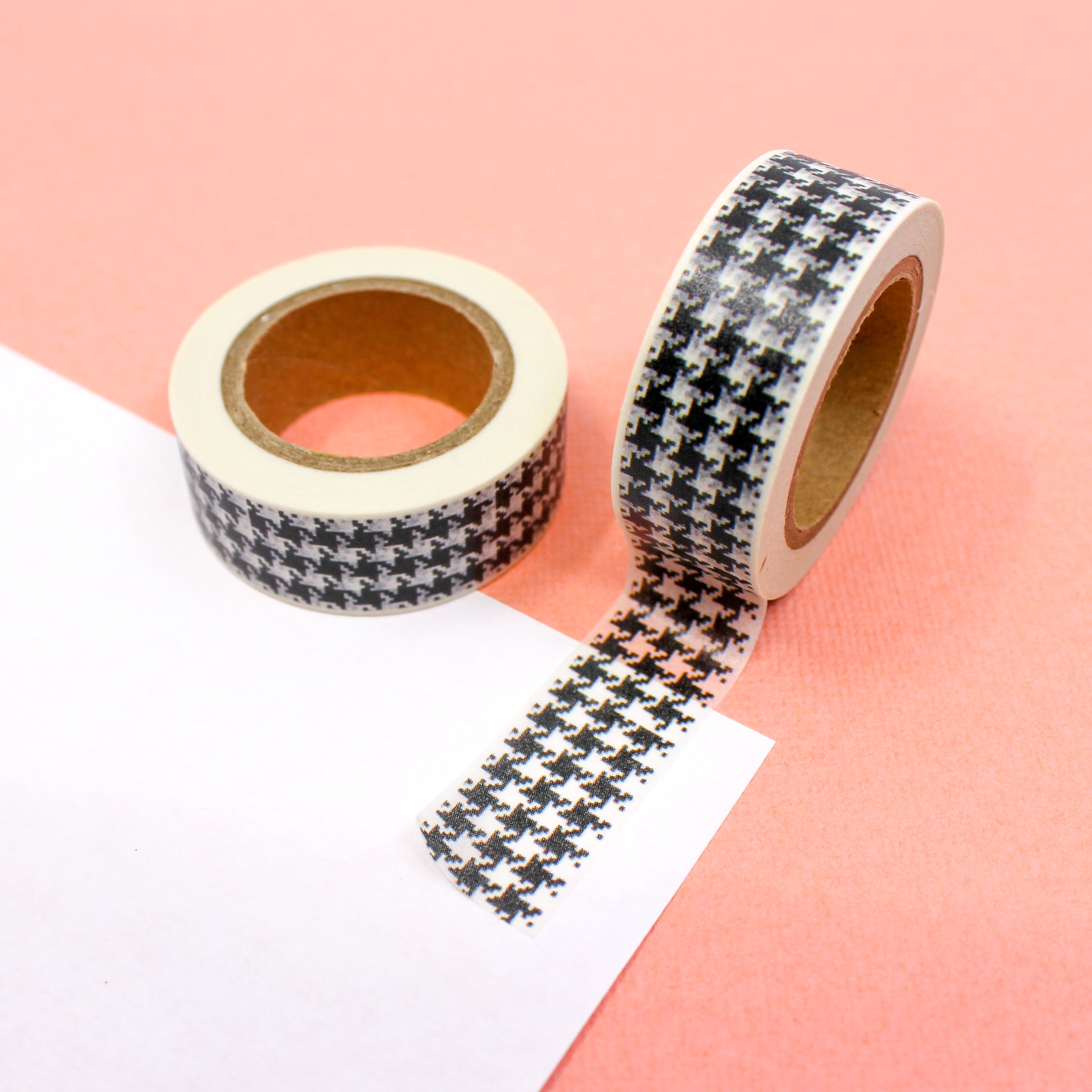 This is a black herringbone style pattern Washi Tape from BBB Supplies Craft Shop