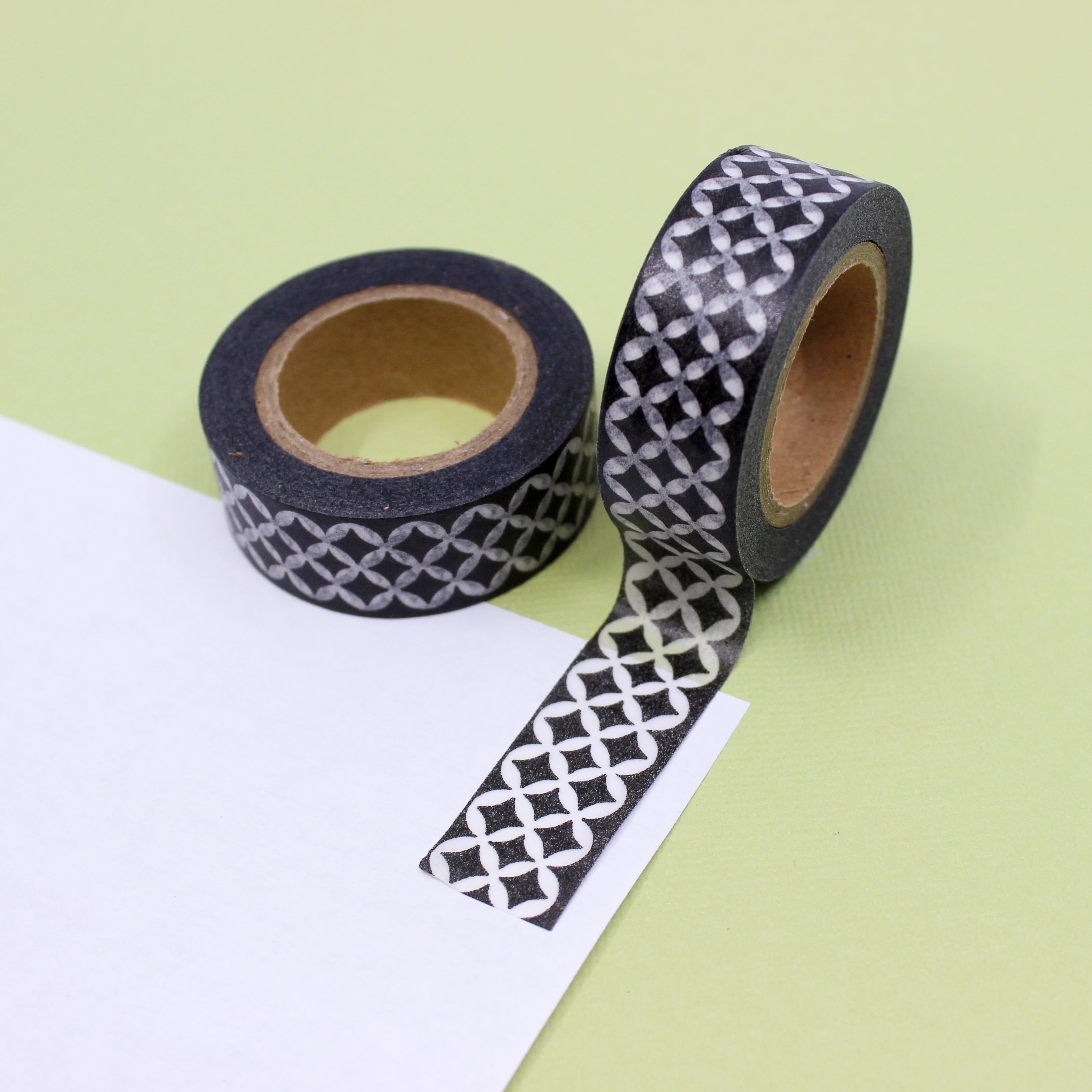This is a black and white festoon pattern Washi Tape from BBB Supplies Craft Shop