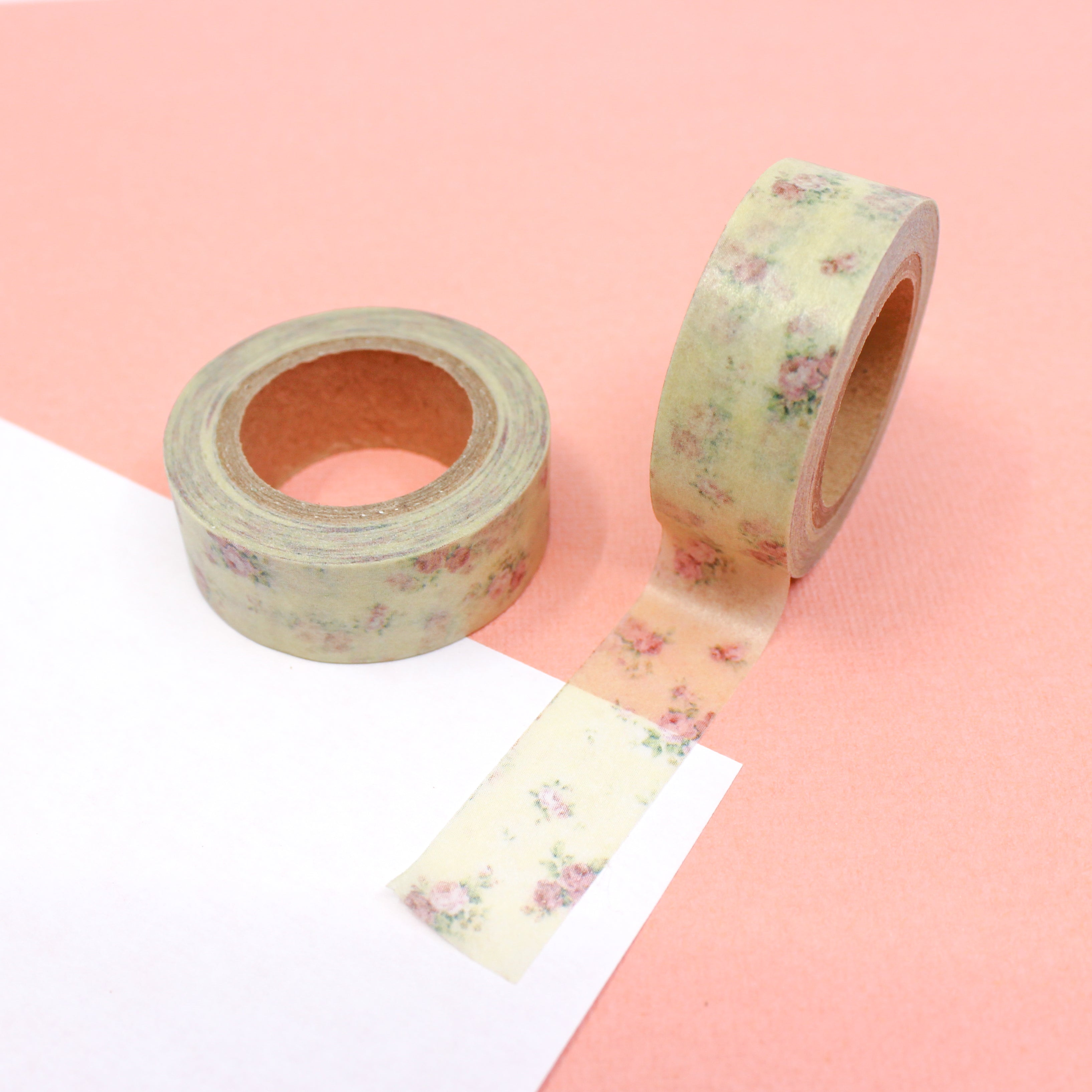 This is a cream vintage floral design pattern Washi Tape from BBB Supplies Craft Shop