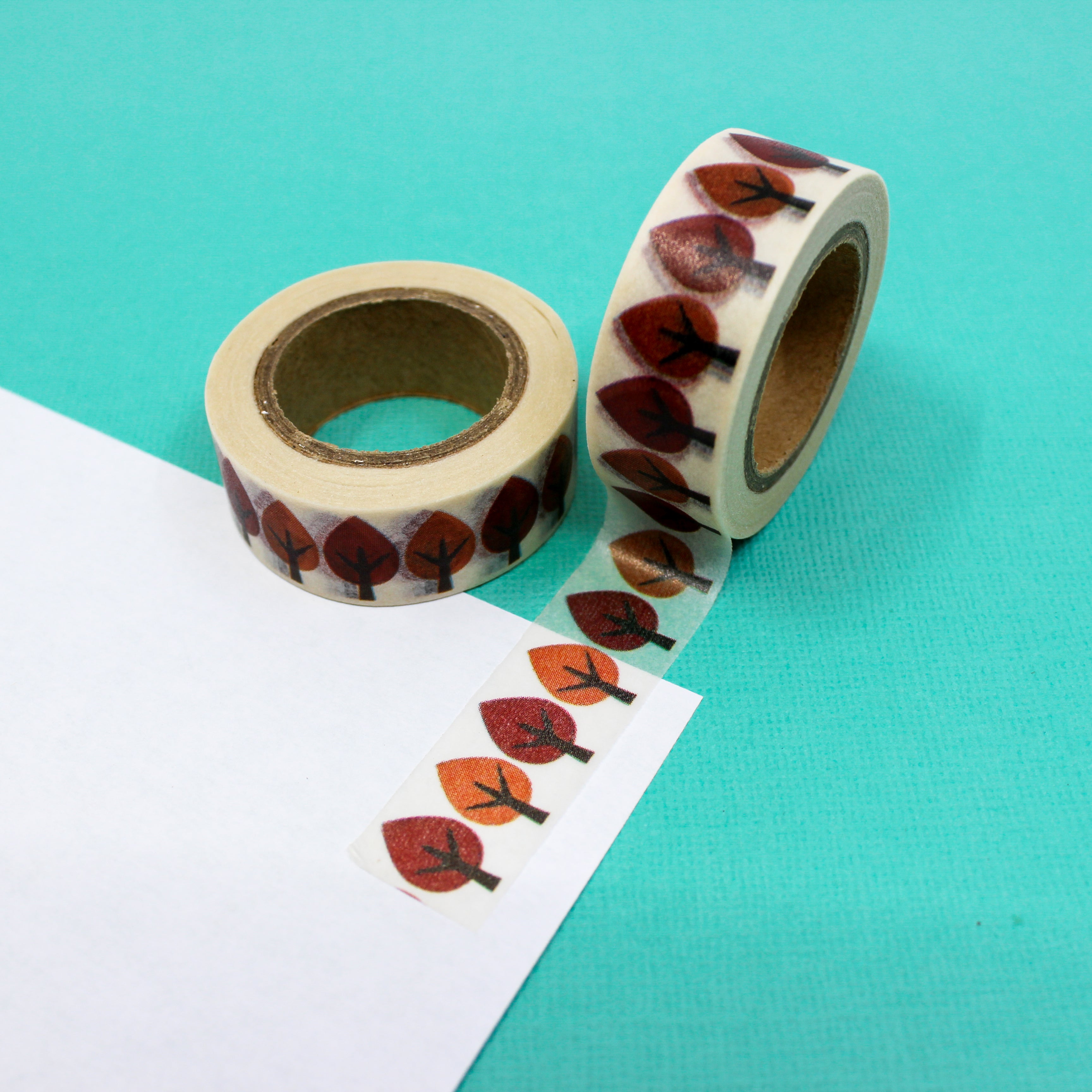 This is a brown autumn and fall leaves washi tape from BBB Supplies Craft Shop