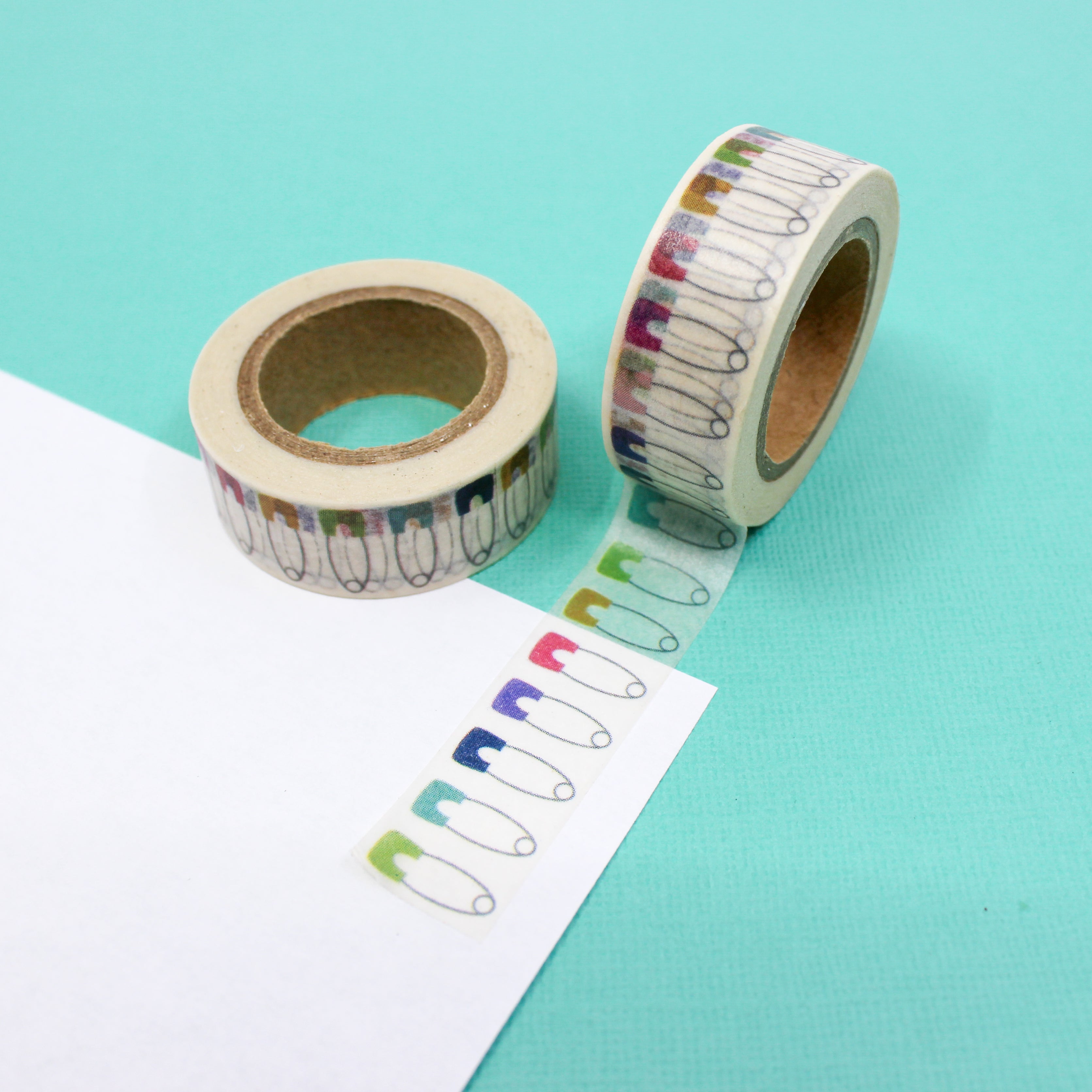 This is a colorful baby pins washi tape from BBB Supplies Craft Shop