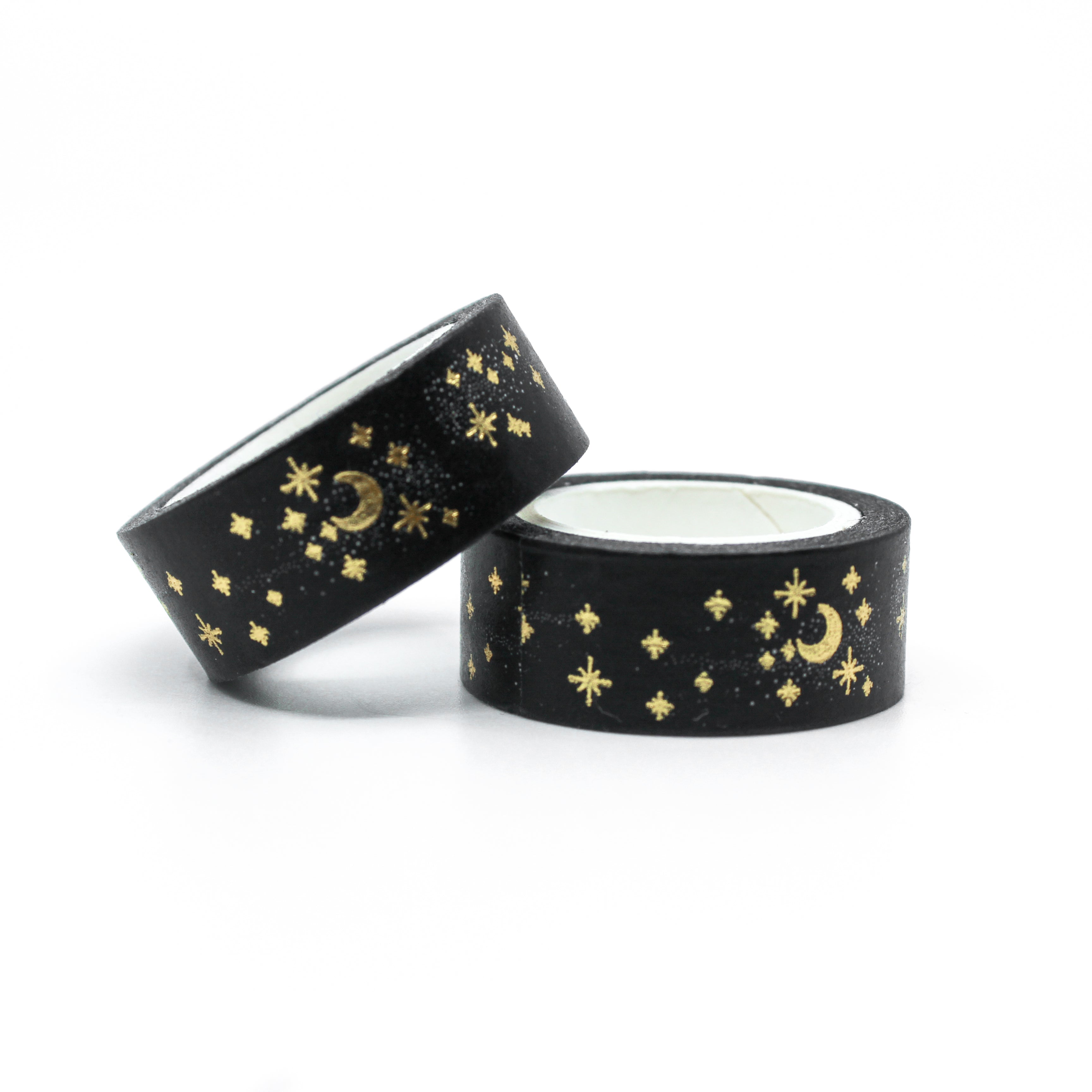 Black and Gold Foil Celestial Moon Washi