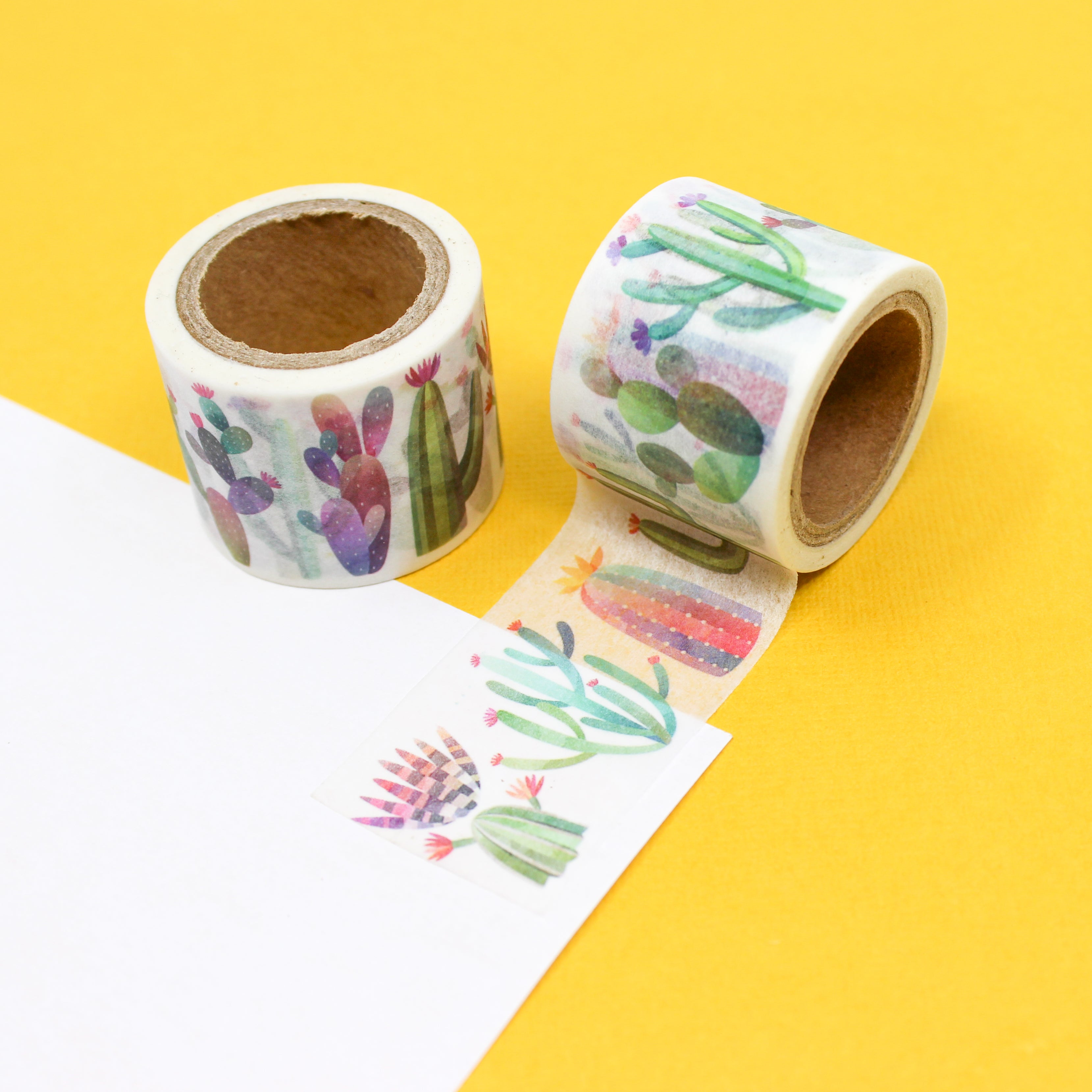 This is a colorful cactus pattern washi tape from BBB Supplies Craft Shop