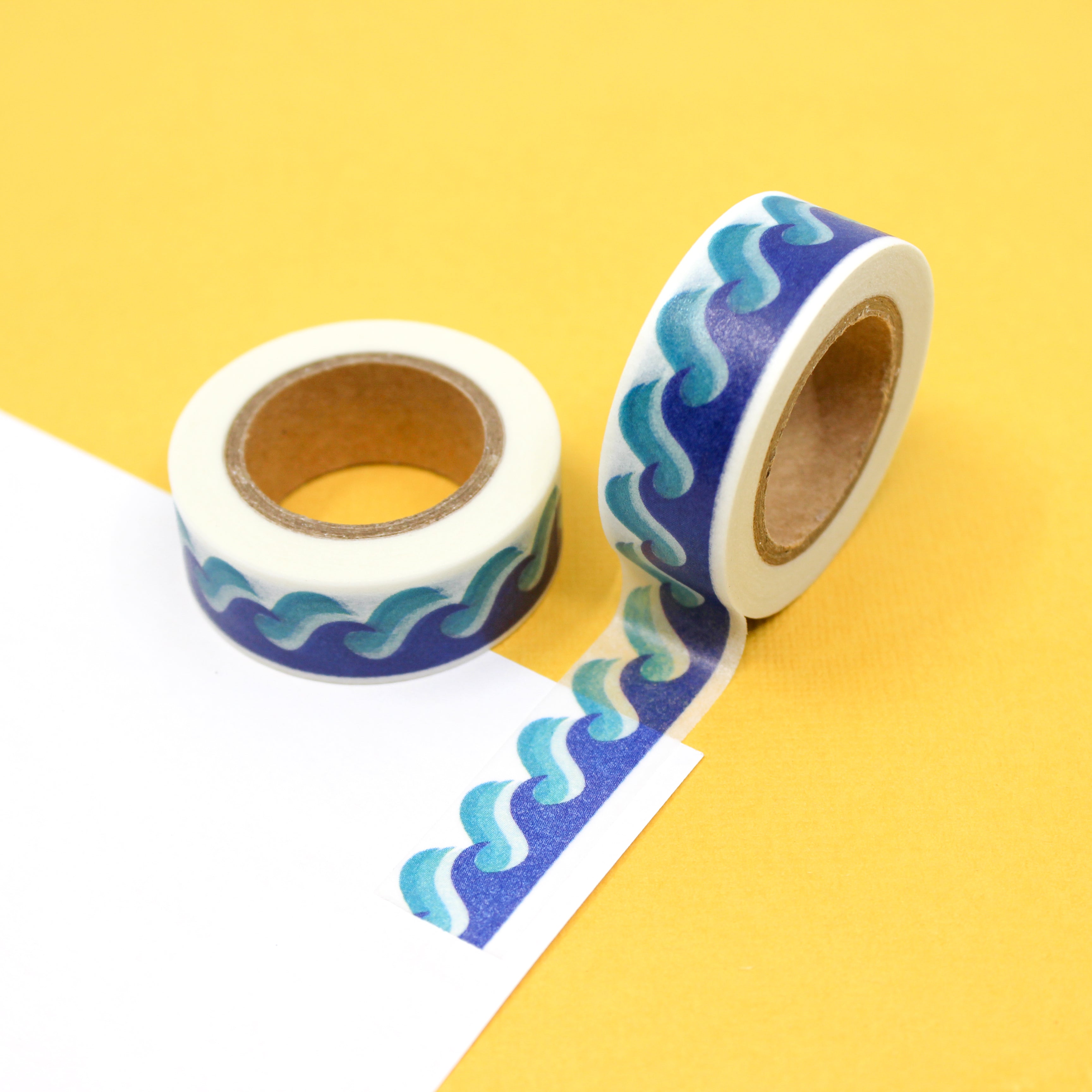 This is a blue ocean wave view themed wide washi tape from BBB Supplies Craft Shop