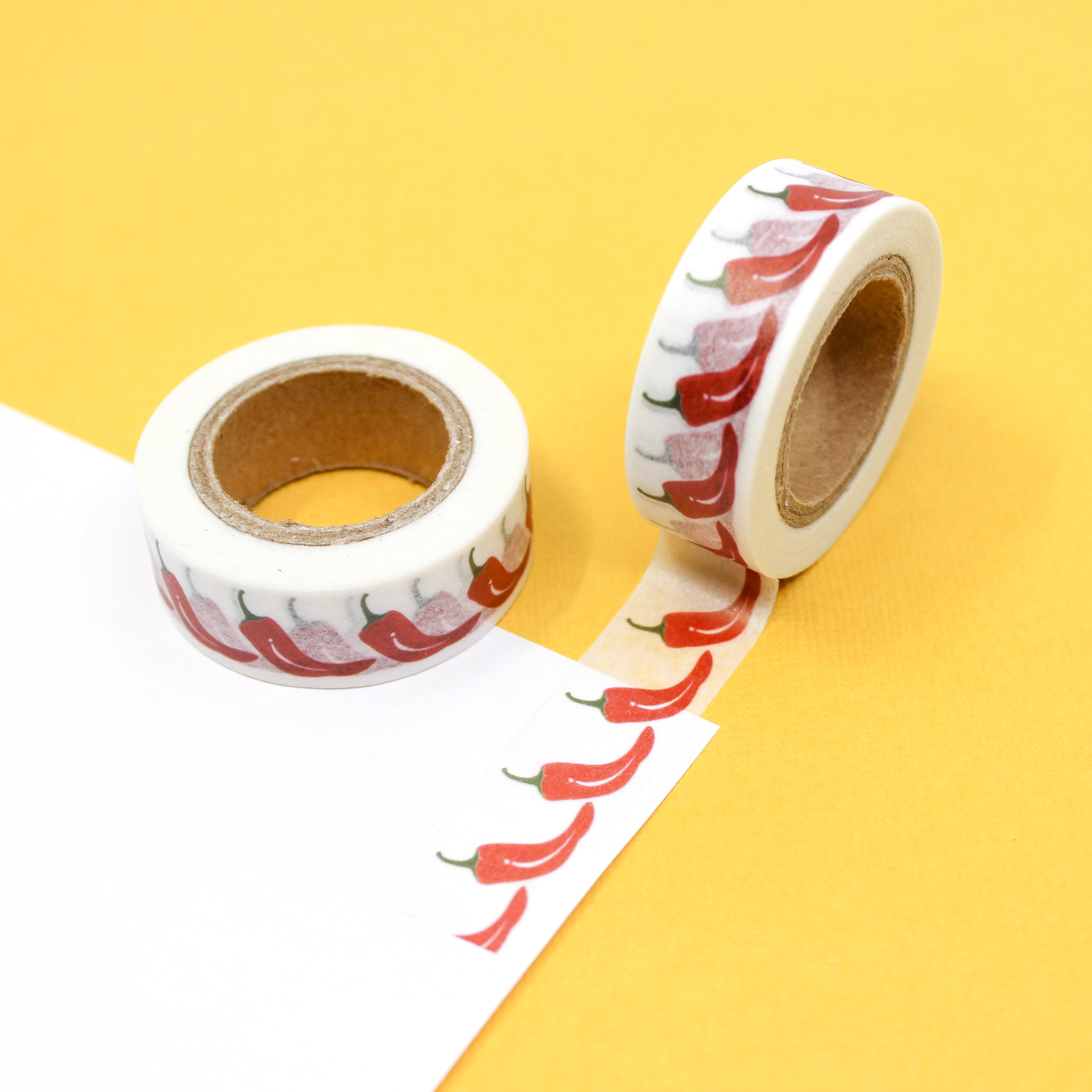 This is a red chili pepper pattern washi tape from BBB Supplies Craft Shop