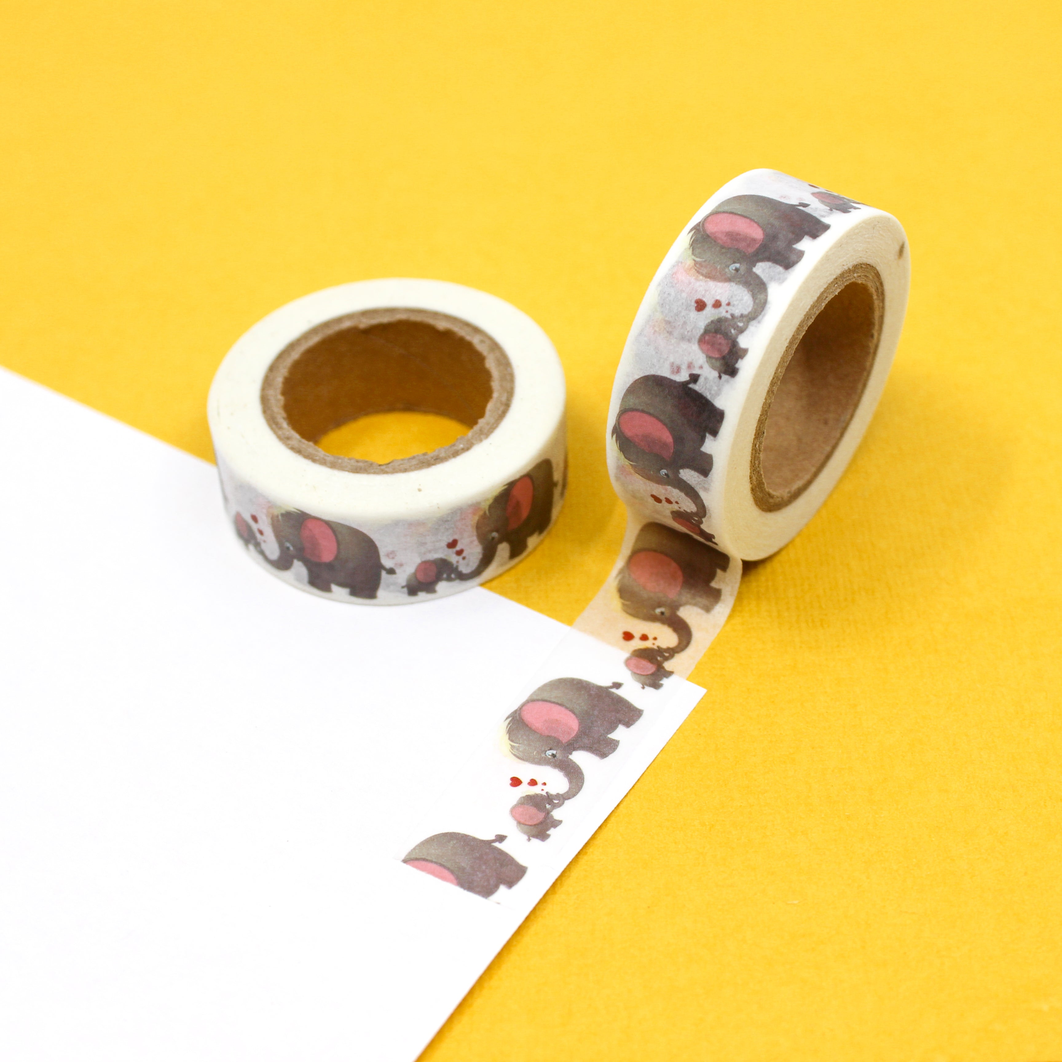 This is a grey baby and momma elephants themed washi tape from BBB Supplies Craft Shop