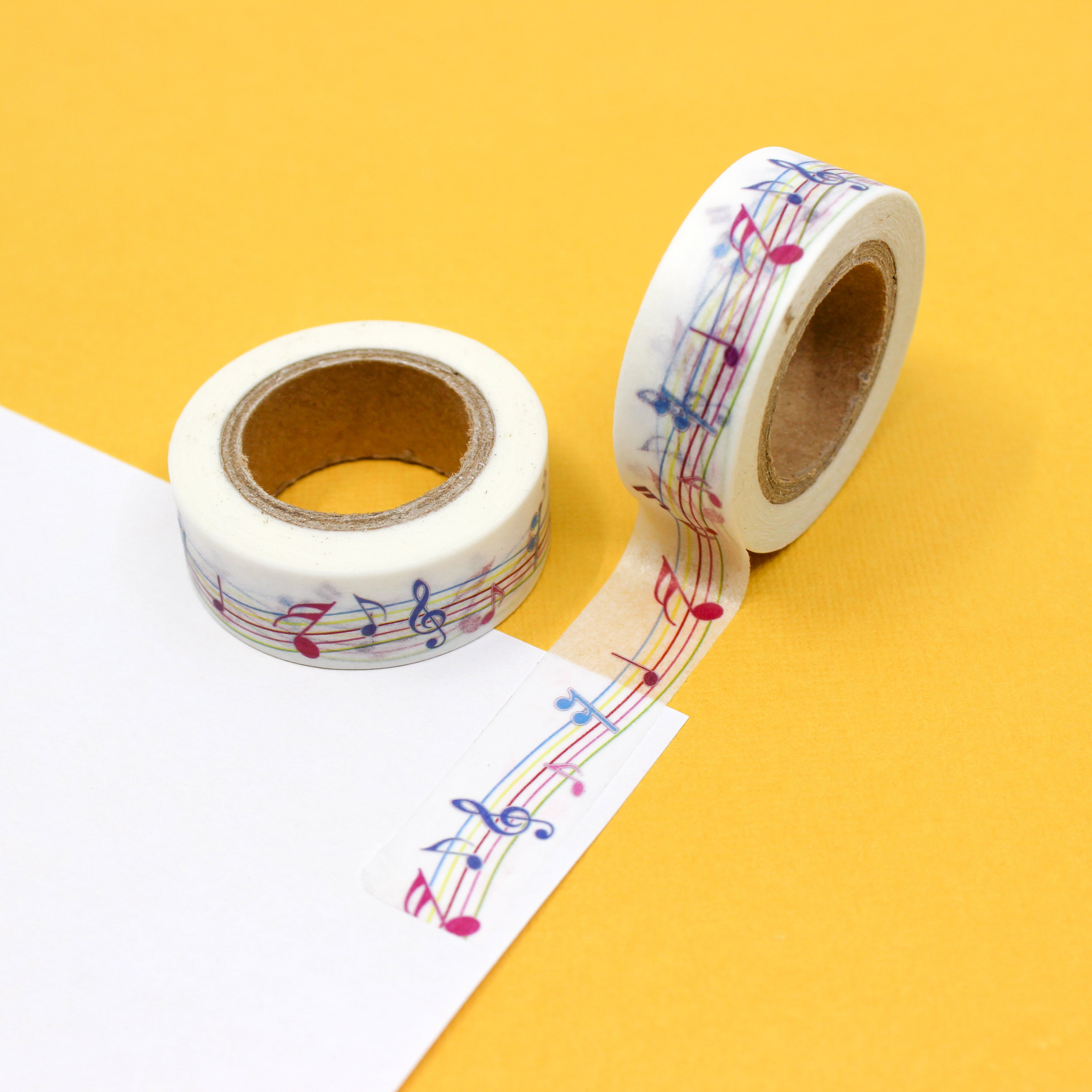 This is a colorful music scales pattern washi tape from BBB Supplies Craft Shop
