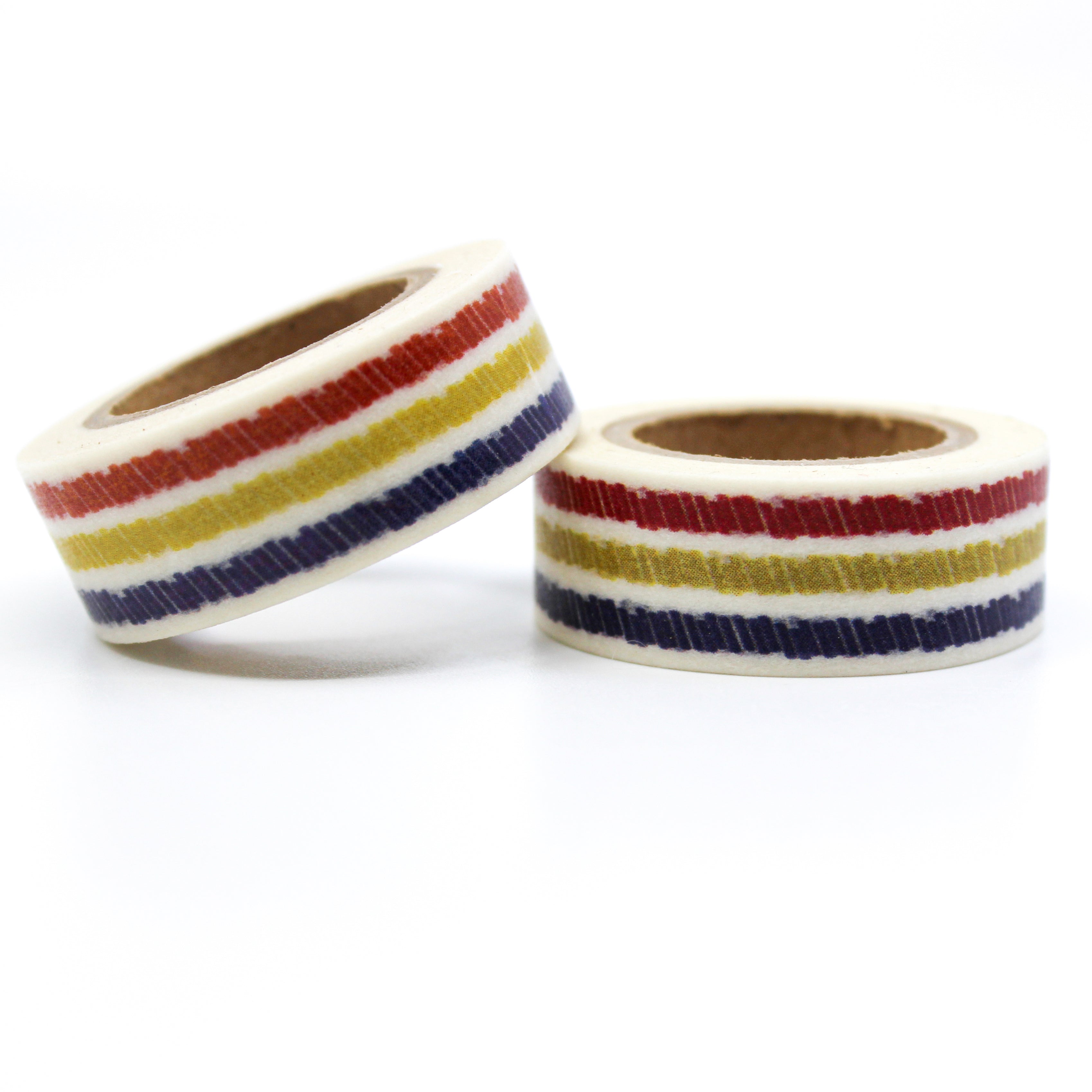 This is either horizontal nor vertical crayon stripes for Journal Supplies, Scrapbooking washi tapes from BBB Supplies Craft Shop