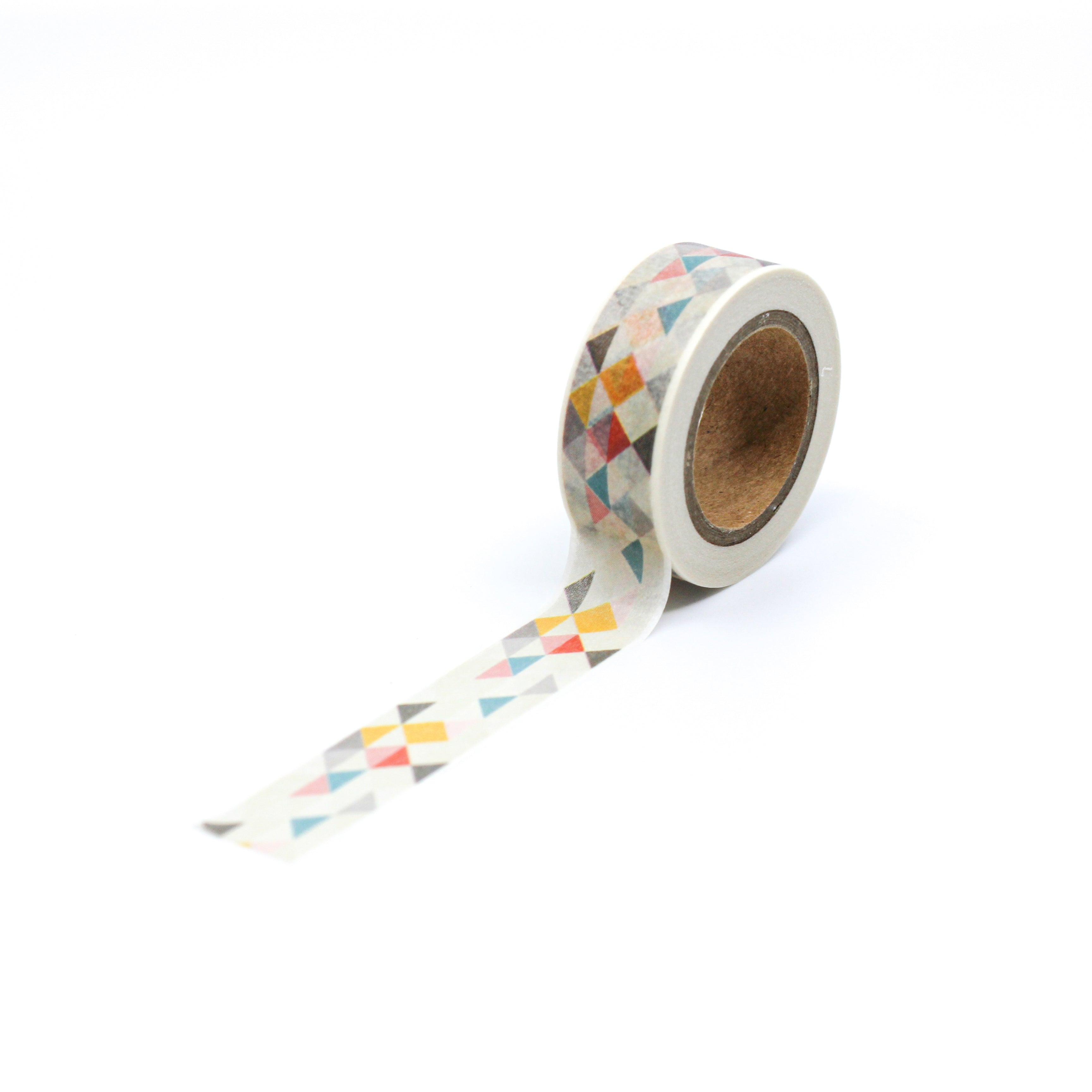 This is a full pattern repeat view of cute geometric triangle Washi Tape from BBB Supplies Craft Shop