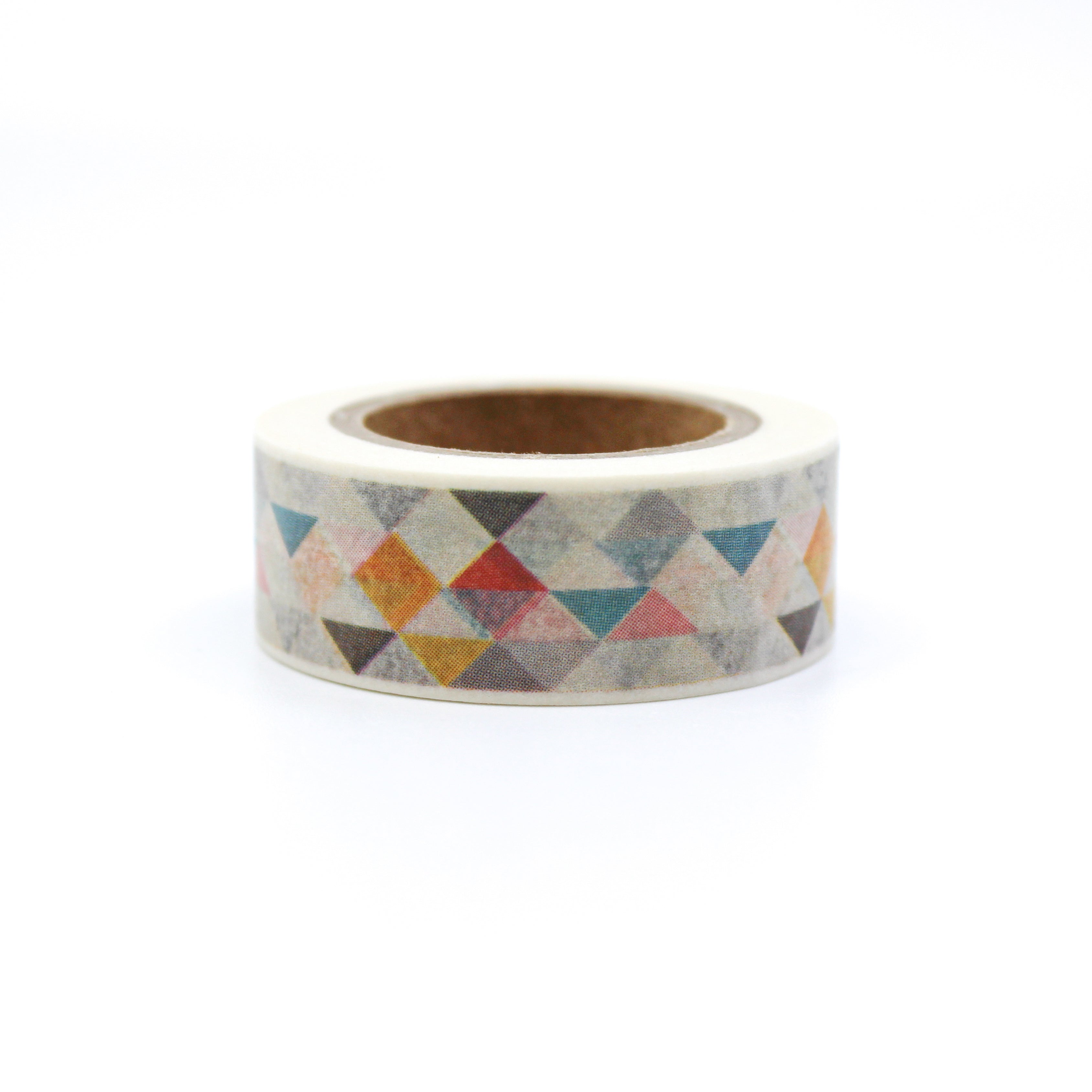 This is a Southwest triangle pattern design with white background washi tapes from BBB Supplies Craft Shop