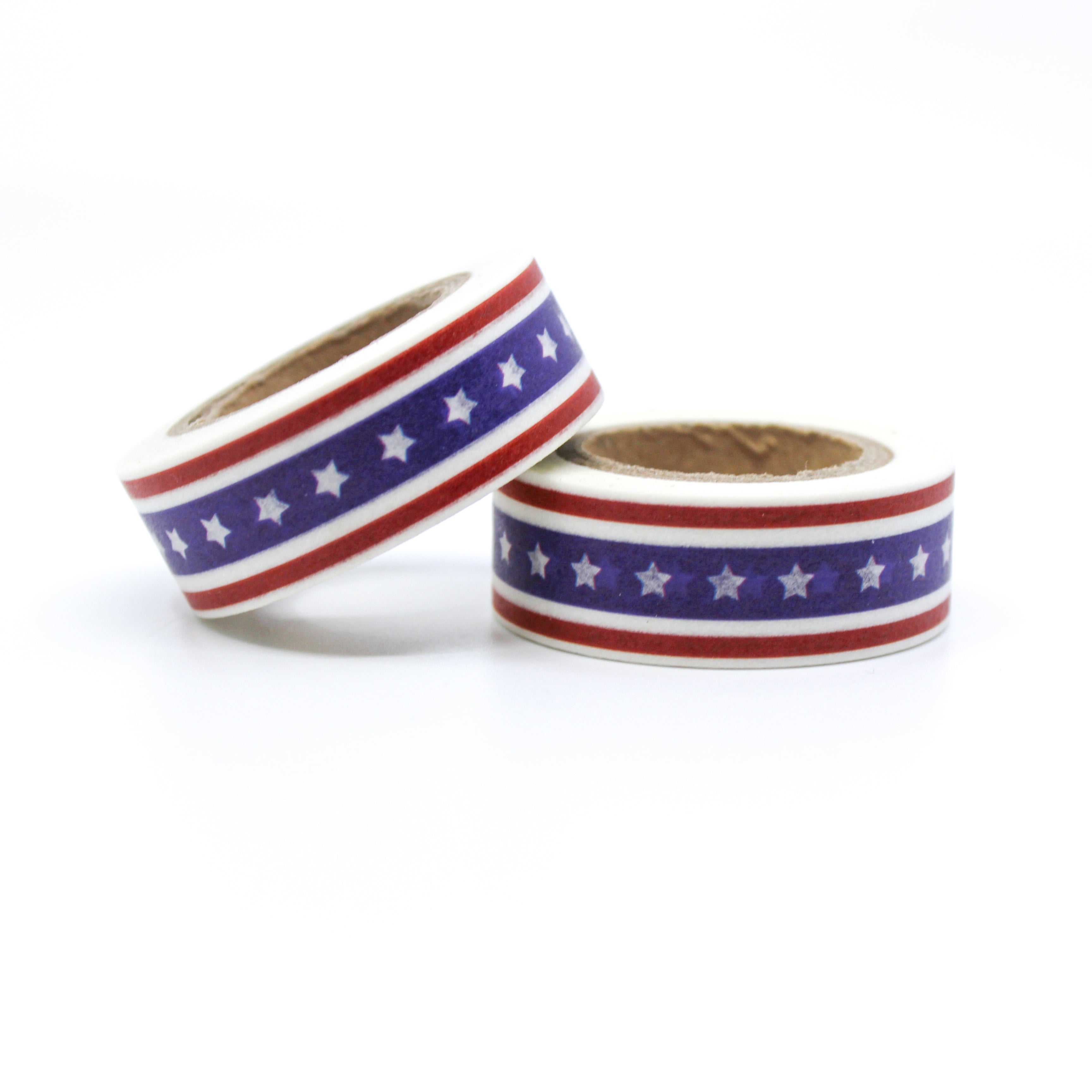 This is an American star stripe for your Journal Supplies, Scrapbooking washi tapes from BBB Supplies Craft Shop