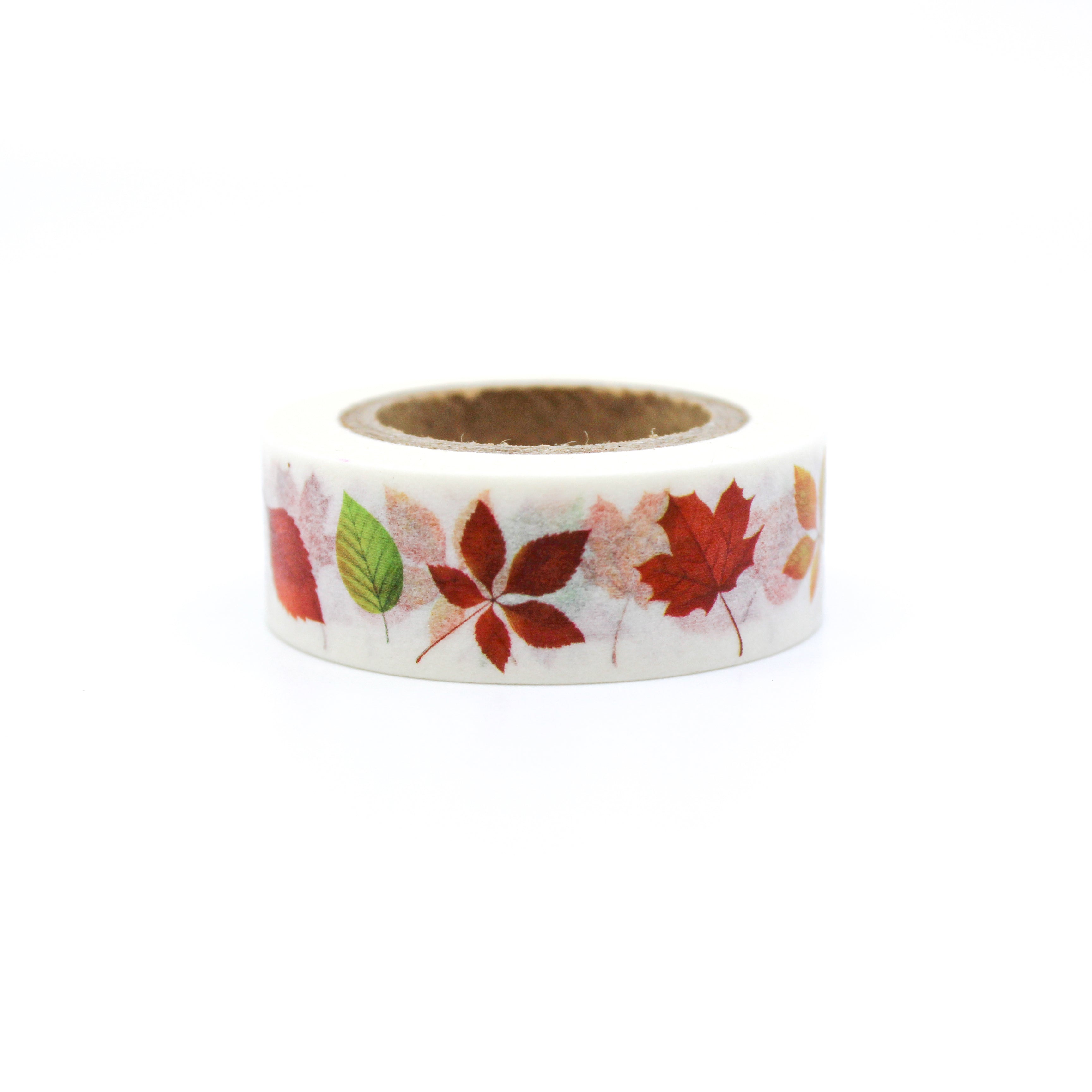 This is a fun autumn leaves with white background washi tapes from BBB Supplies Craft Shop