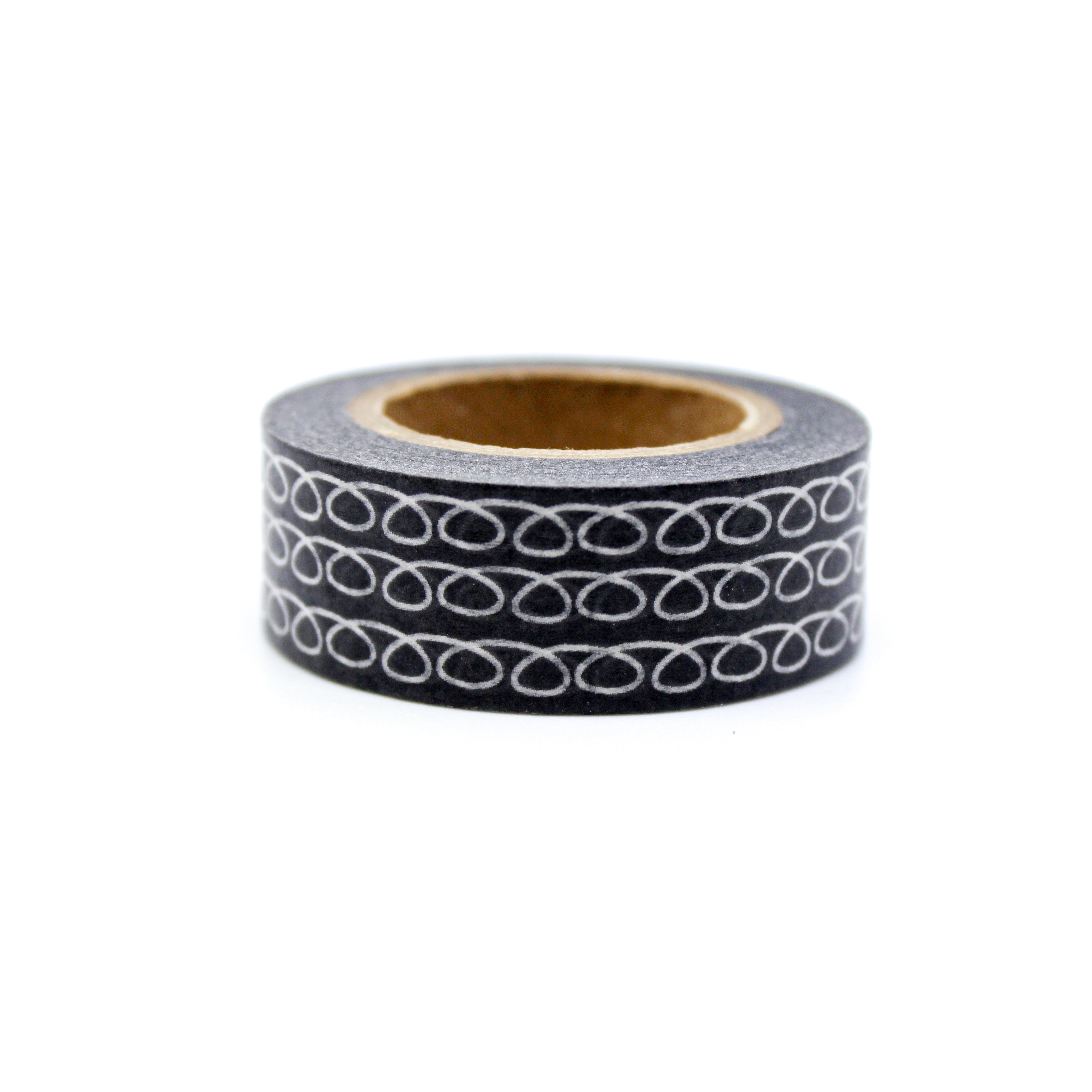 This is a black swirl lines washi tape from BBB Supplies Craft Shop