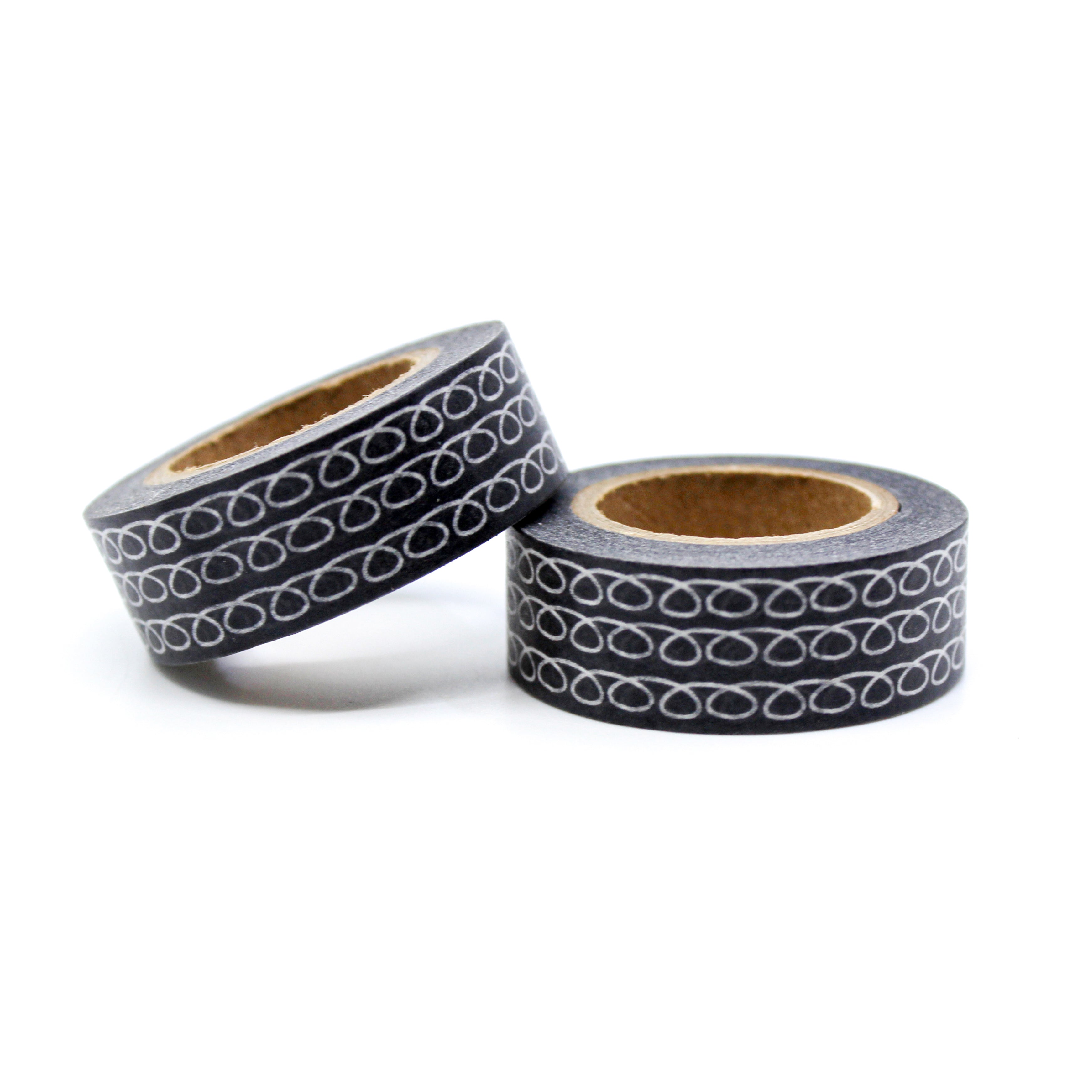 This is a black swirl line for Journal Supplies, Scrapbooking washi tapes from BBB Supplies Craft Shop