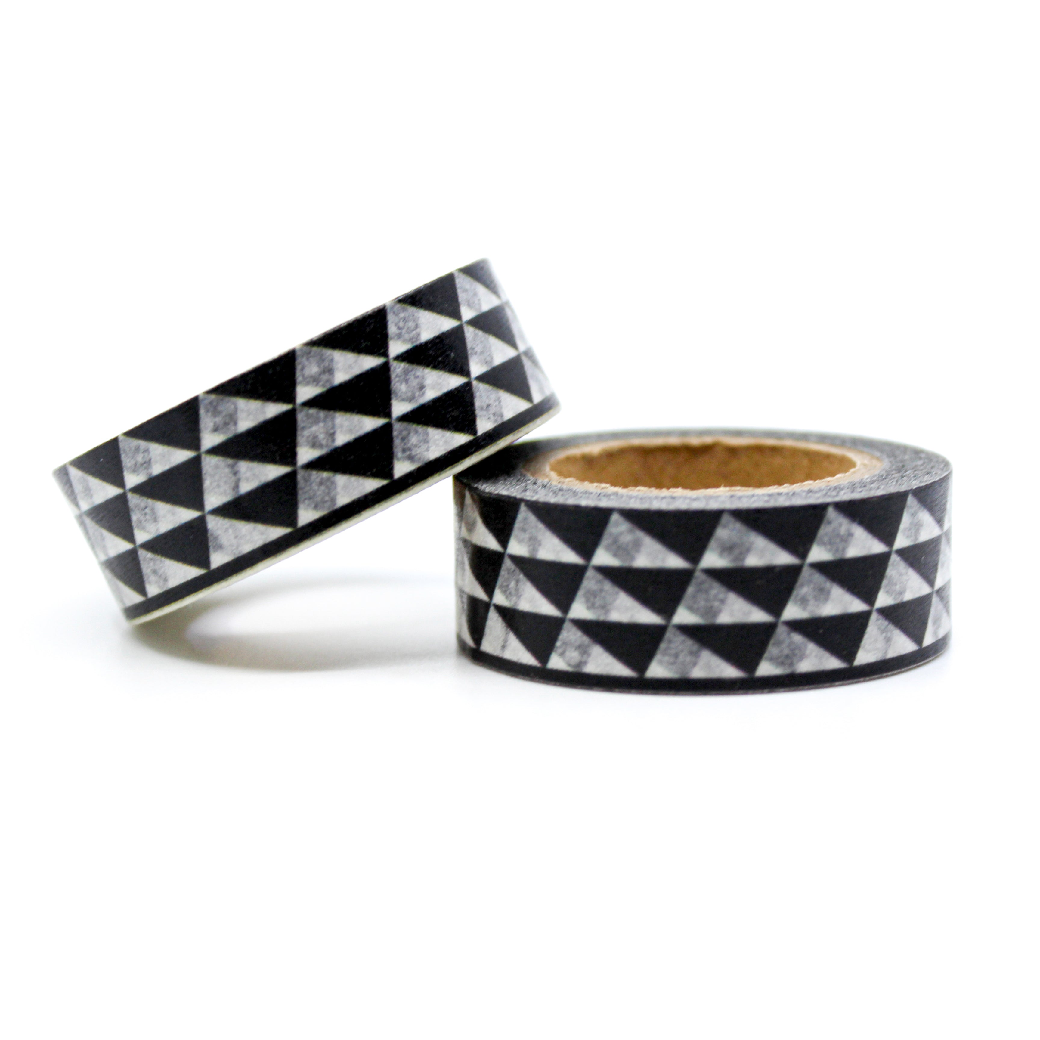 This is a black and white geo triangle for Journal Supplies, Scrapbooking washi tapes from BBB Supplies Craft Shop