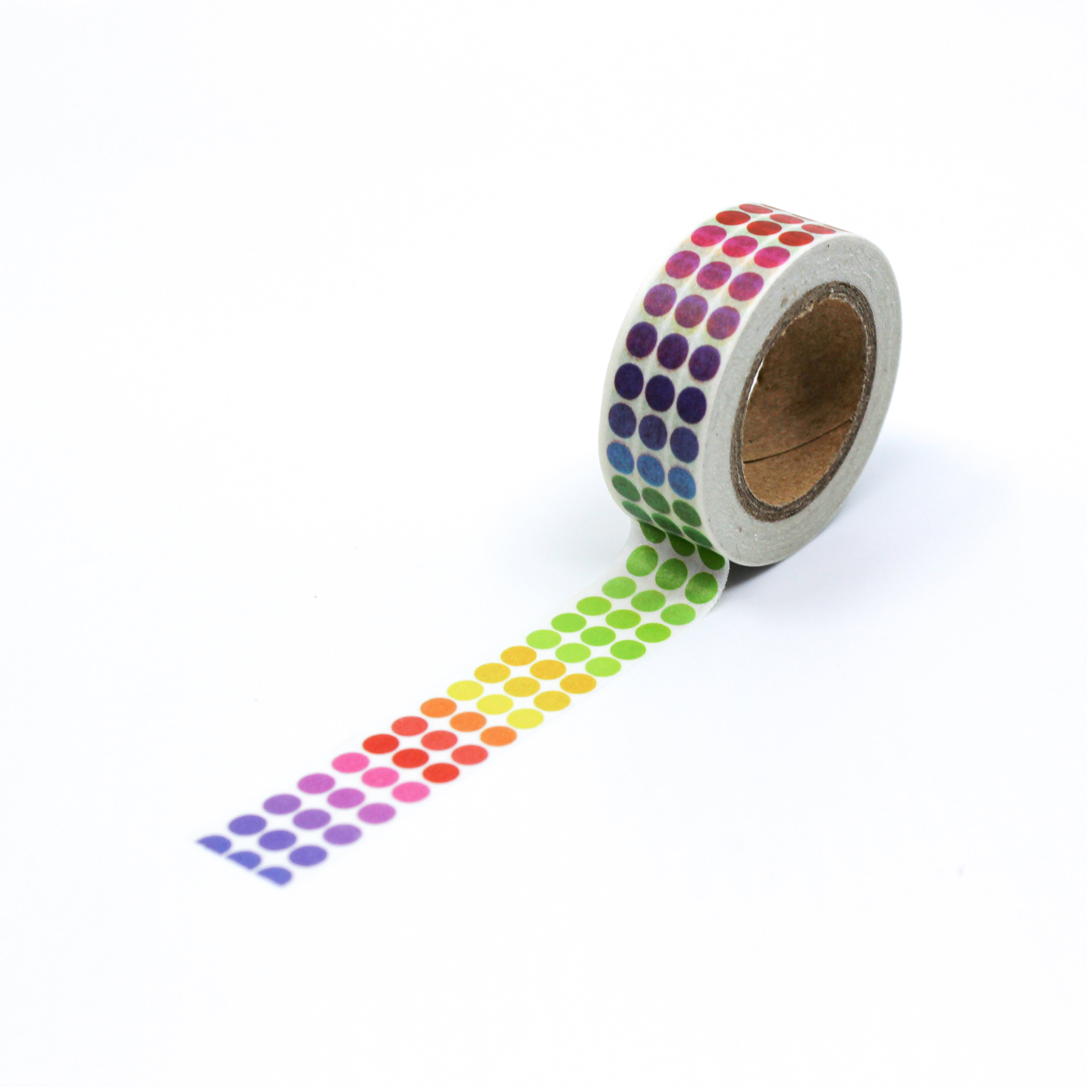 This is a full pattern repeat view of different color of a two-tone dots pattern Washi Tape from BBB Supplies Craft Shop