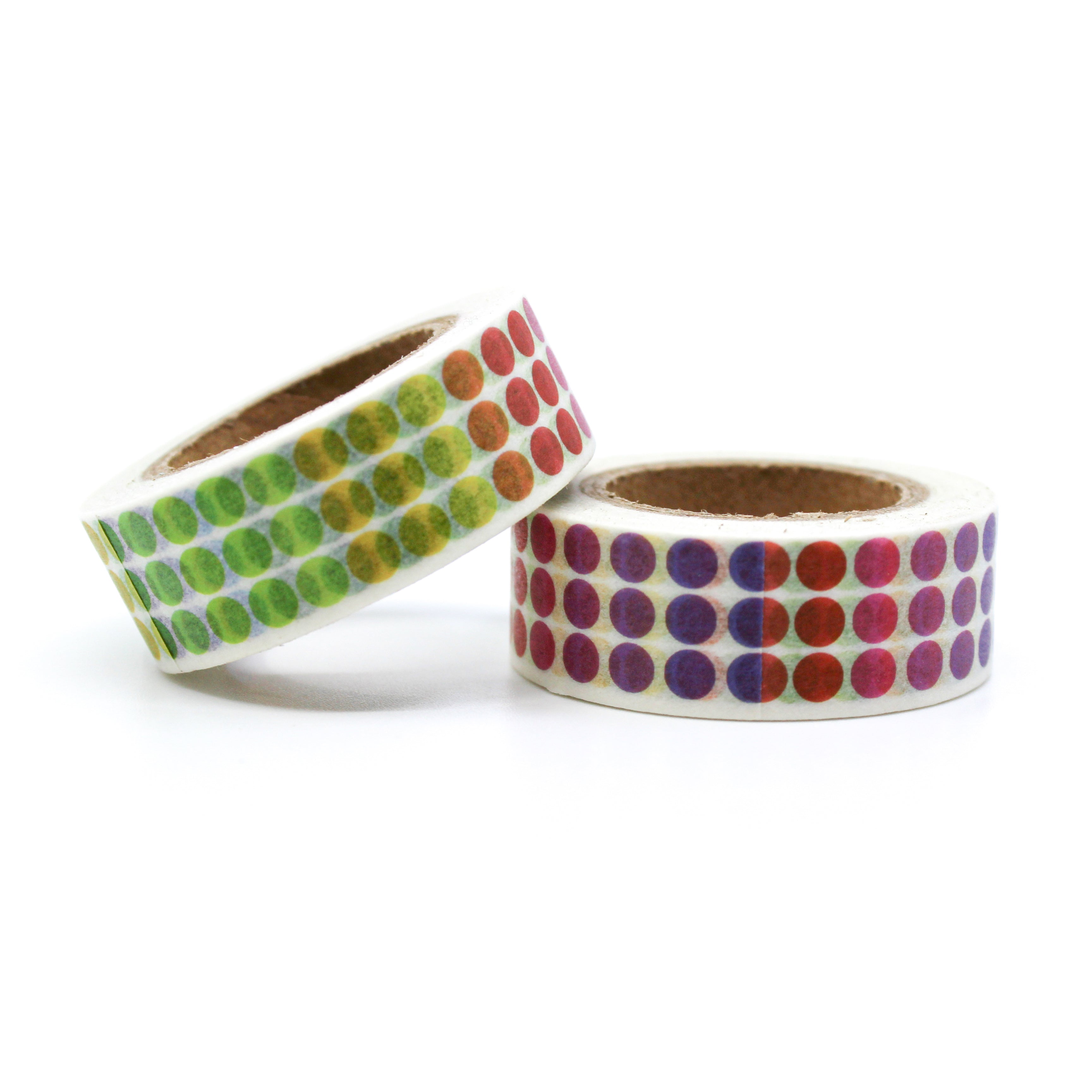 This is a pretty variety of colors of Ombre dots for Journal Supplies, Scrapbooking washi tapes from BBB Supplies Craft Shop