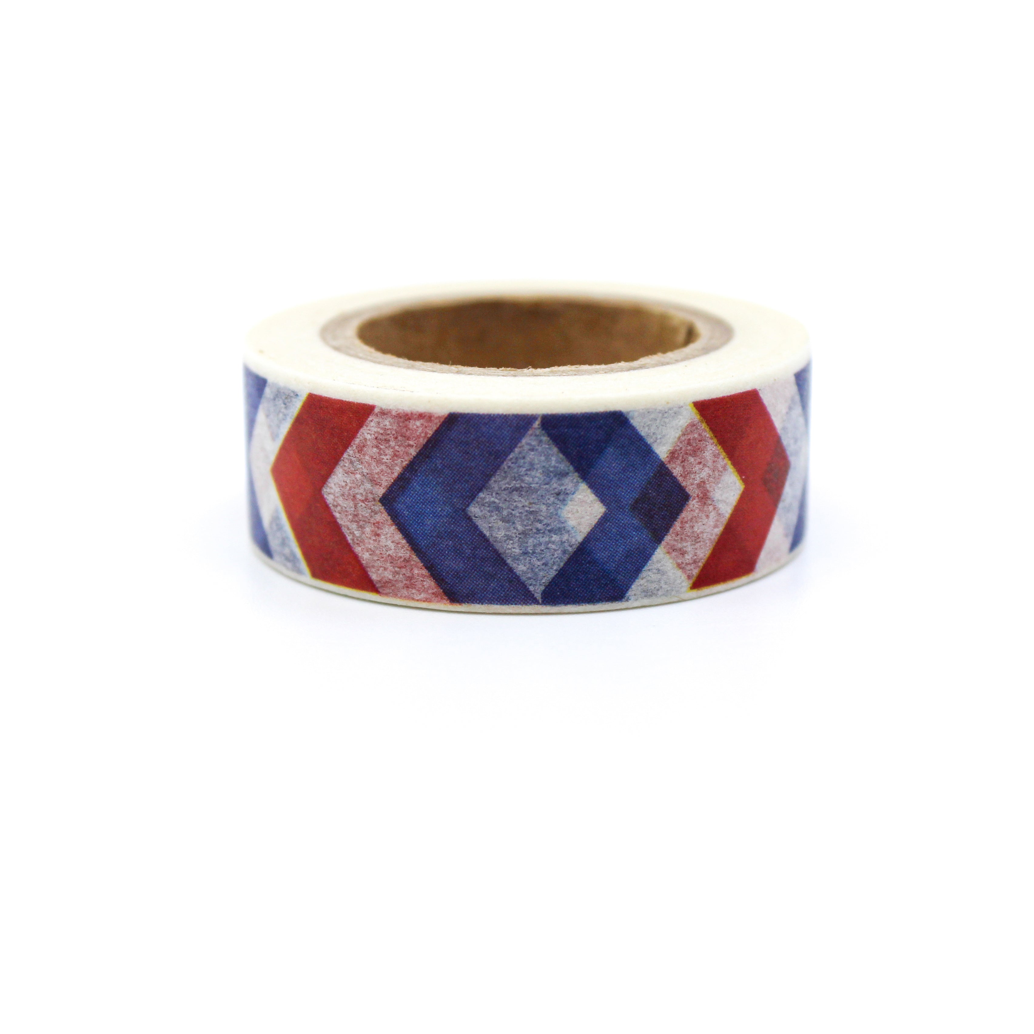 This is a red and blue large chevron with white background washi tapes from BBB Supplies Craft Shop